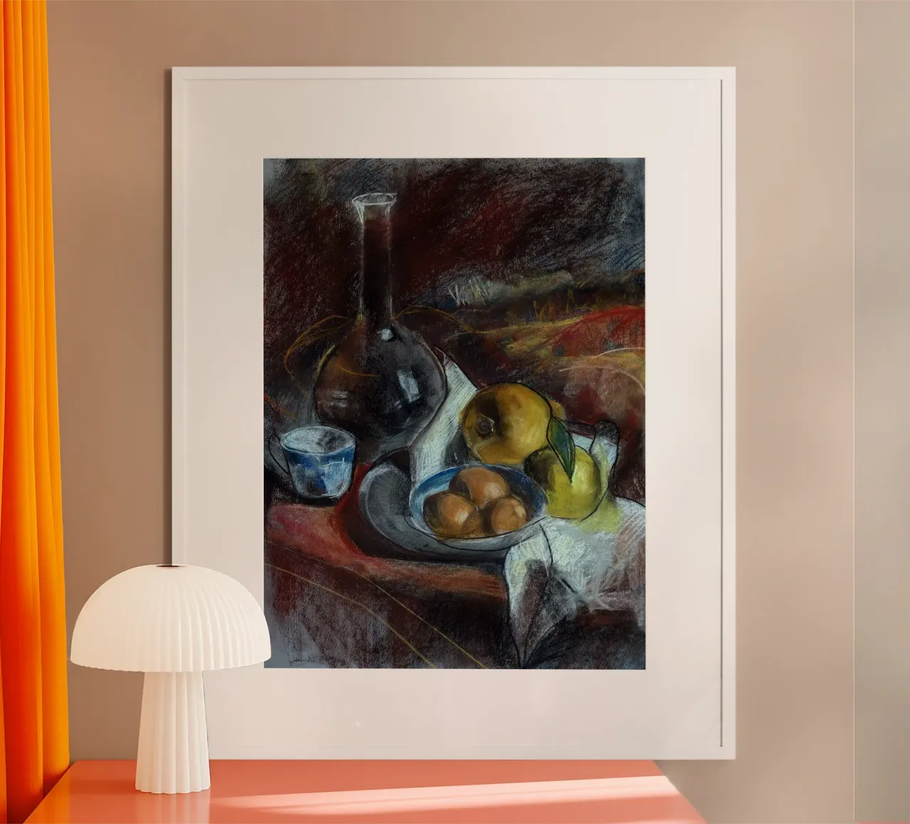 Pastel Drawing Still Life poster con telaio in alluminio da Stoian Hitrov