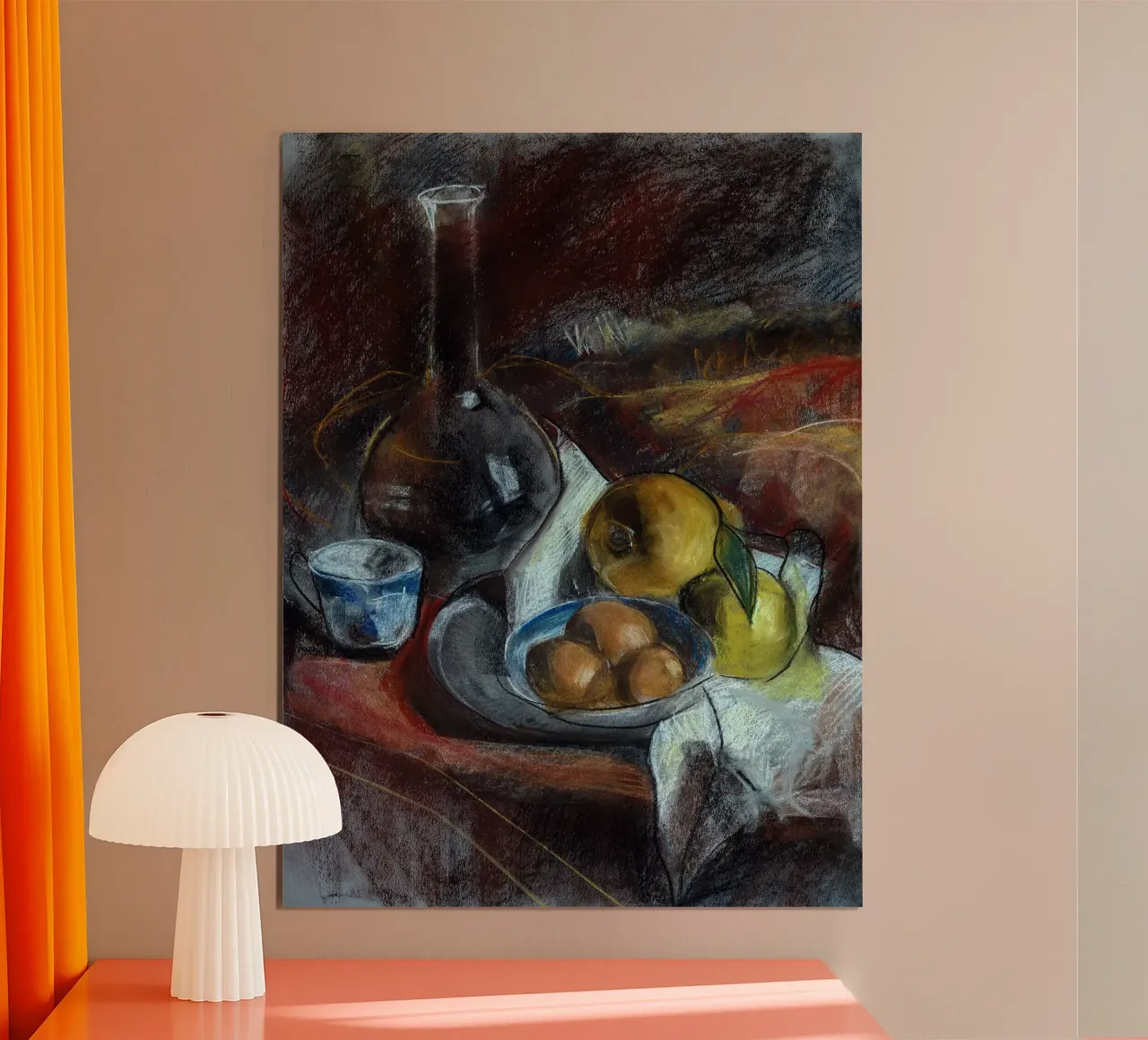 Pastel Drawing Still Life poster con telaio in alluminio da Stoian Hitrov