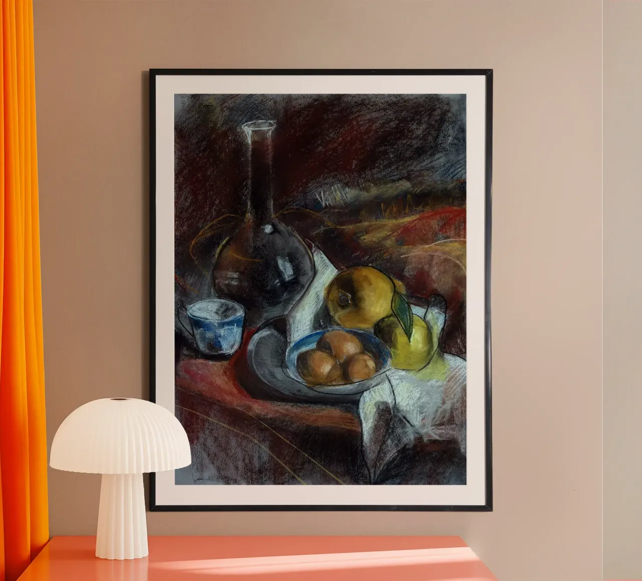 Pastel Drawing Still Life poster con telaio in alluminio da Stoian Hitrov