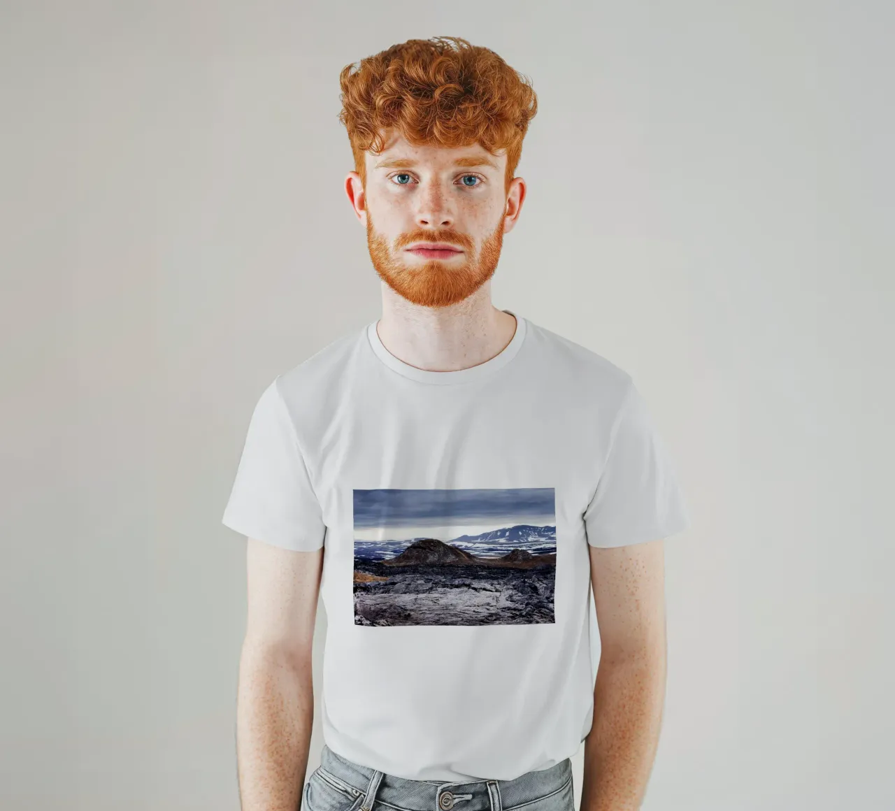 Vulkan in Island t-shirt da fotokunst