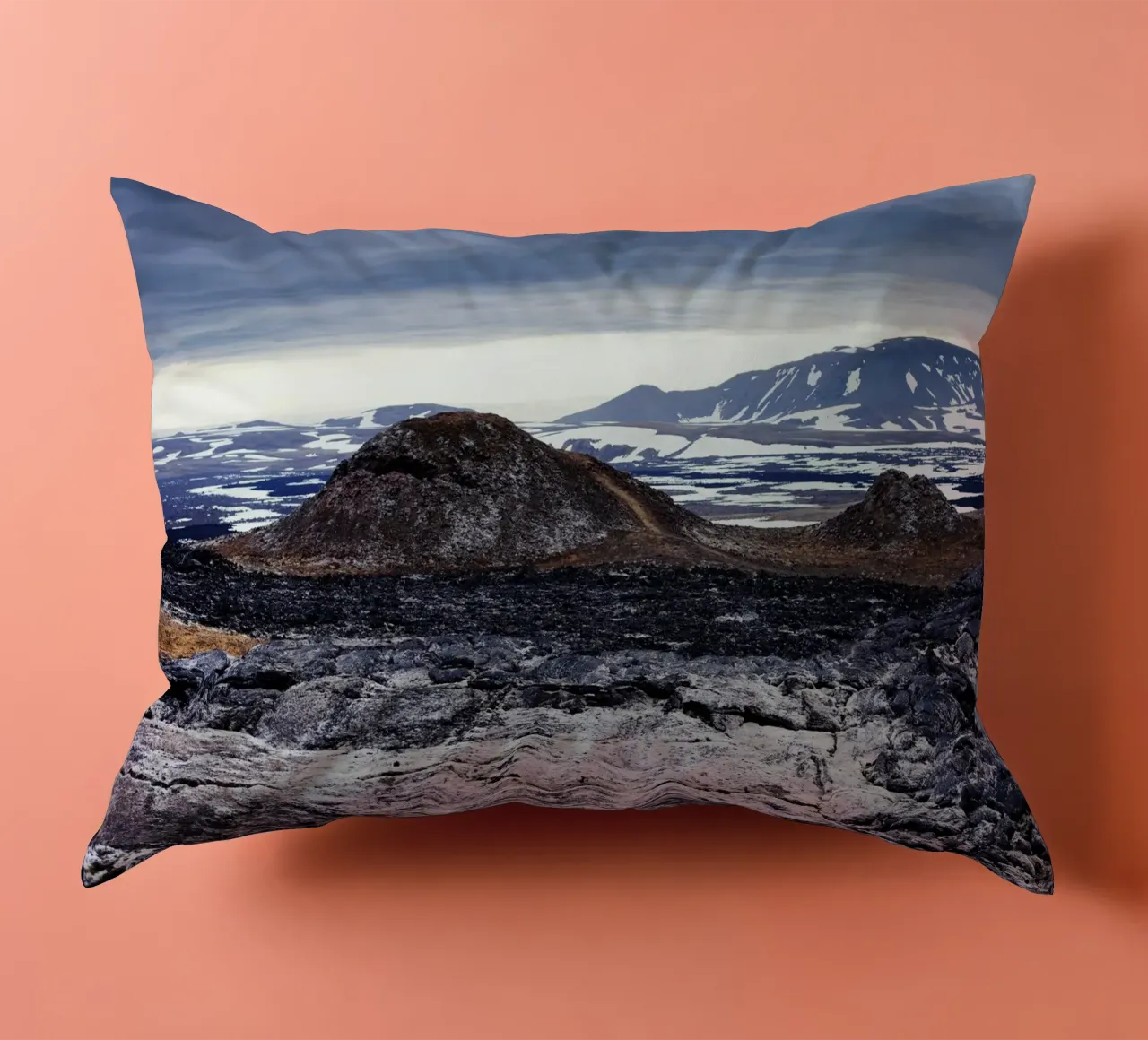 Vulkan in Island cuscino da fotokunst