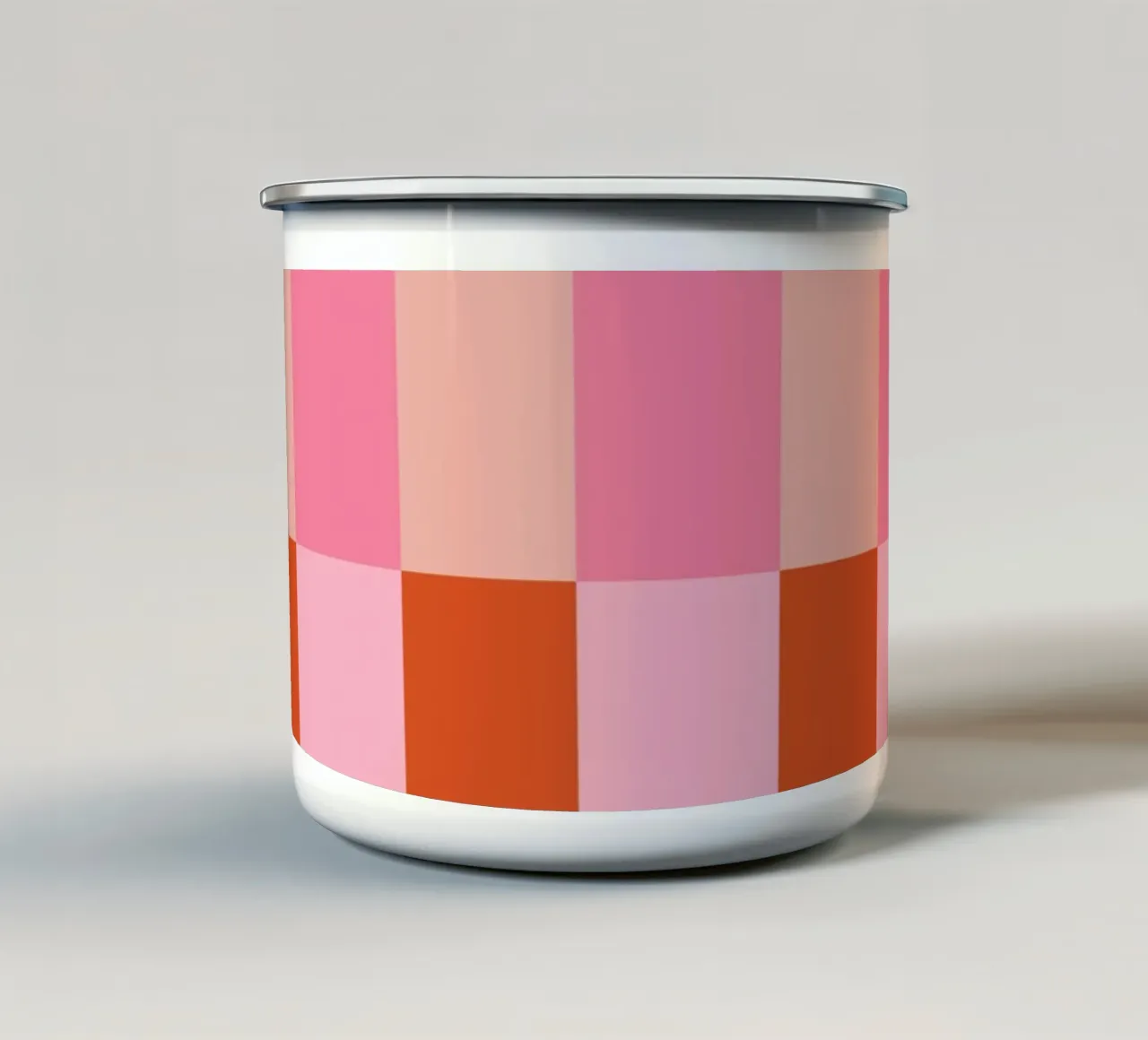 Strisce a blocchi spessi PINK RED ROSA BEIGE tazza in smalto da Alisa Knöß