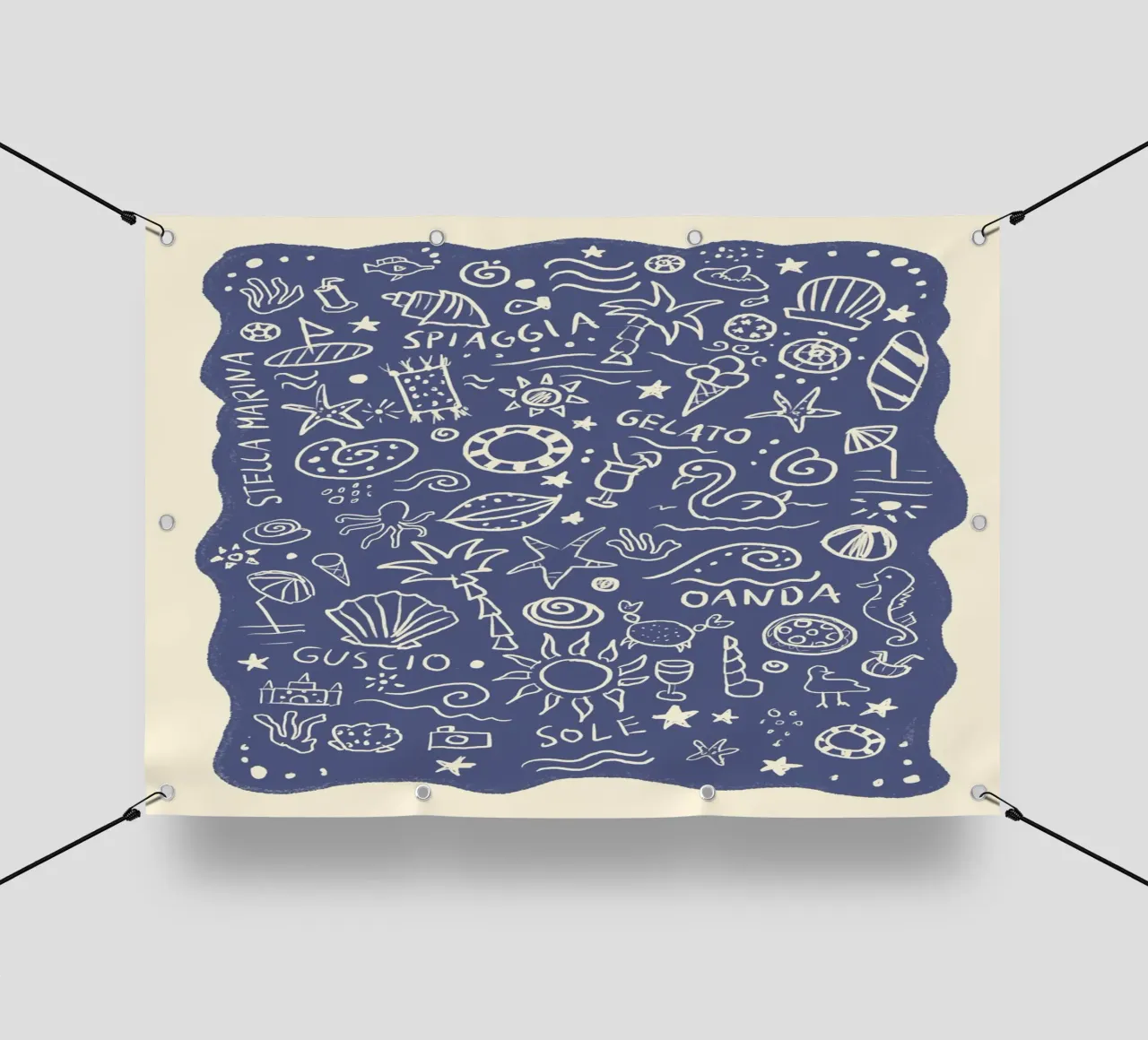 Strandcollage Blau telo in pvc da Studio Dolci
