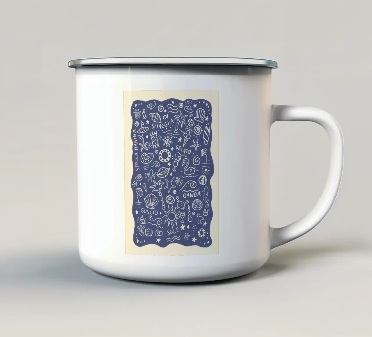 Strandcollage Blau tazza in smalto da Studio Dolci