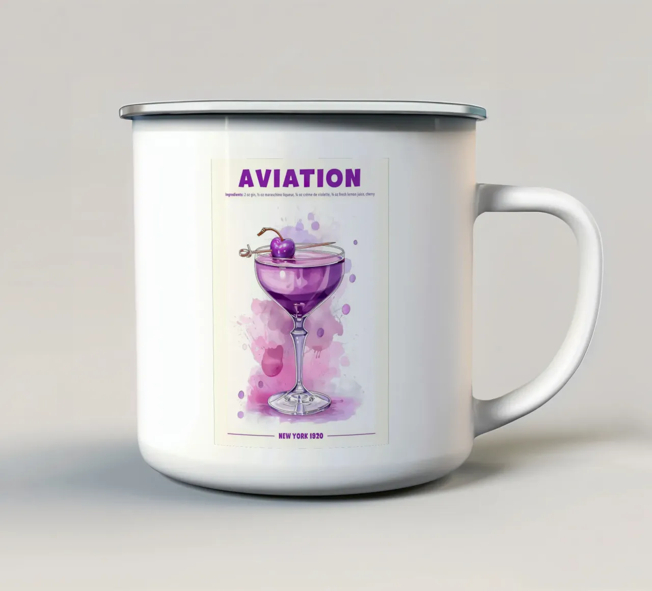 Aviation, New York 1920 tazza in smalto da janetlynn