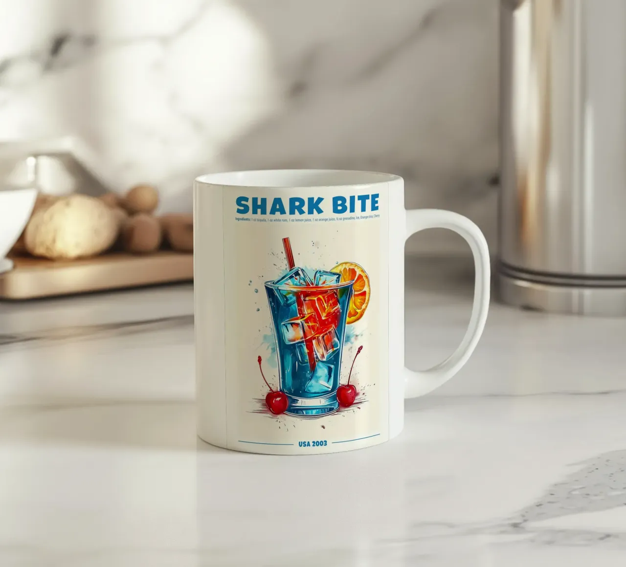 Shark Bite, USA 2003 tazza in ceramica da janetlynn