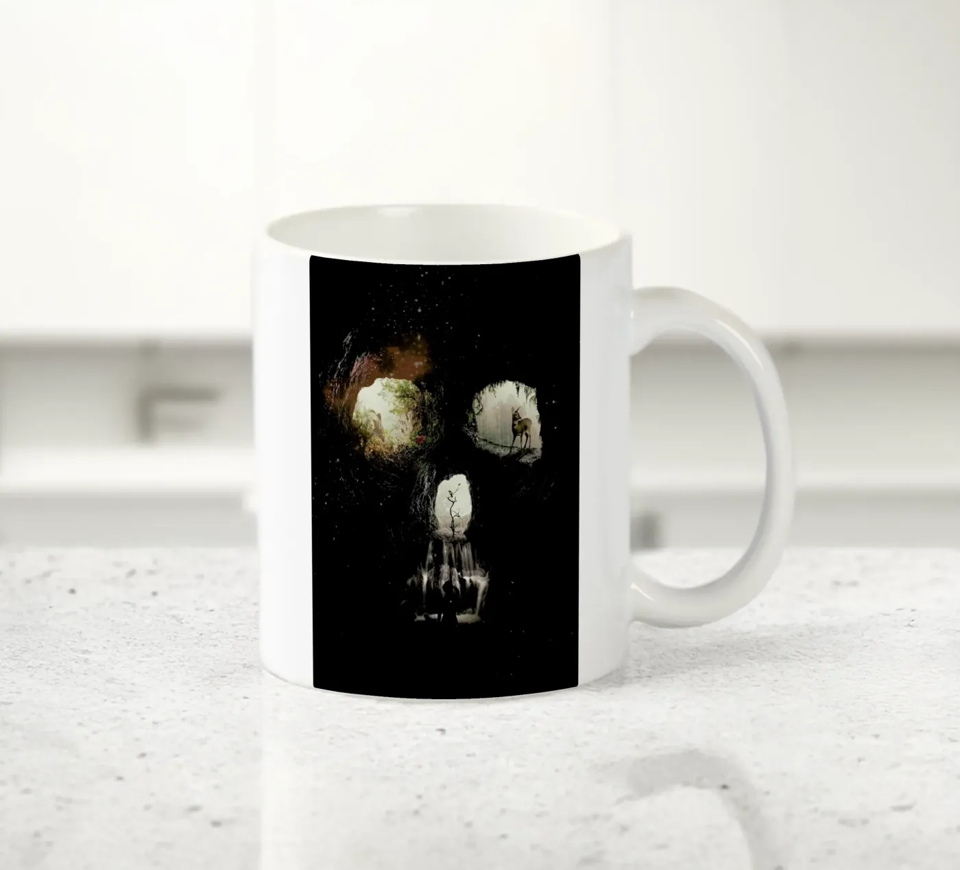 Cave Skull ceramic mug by Ali Gulec
