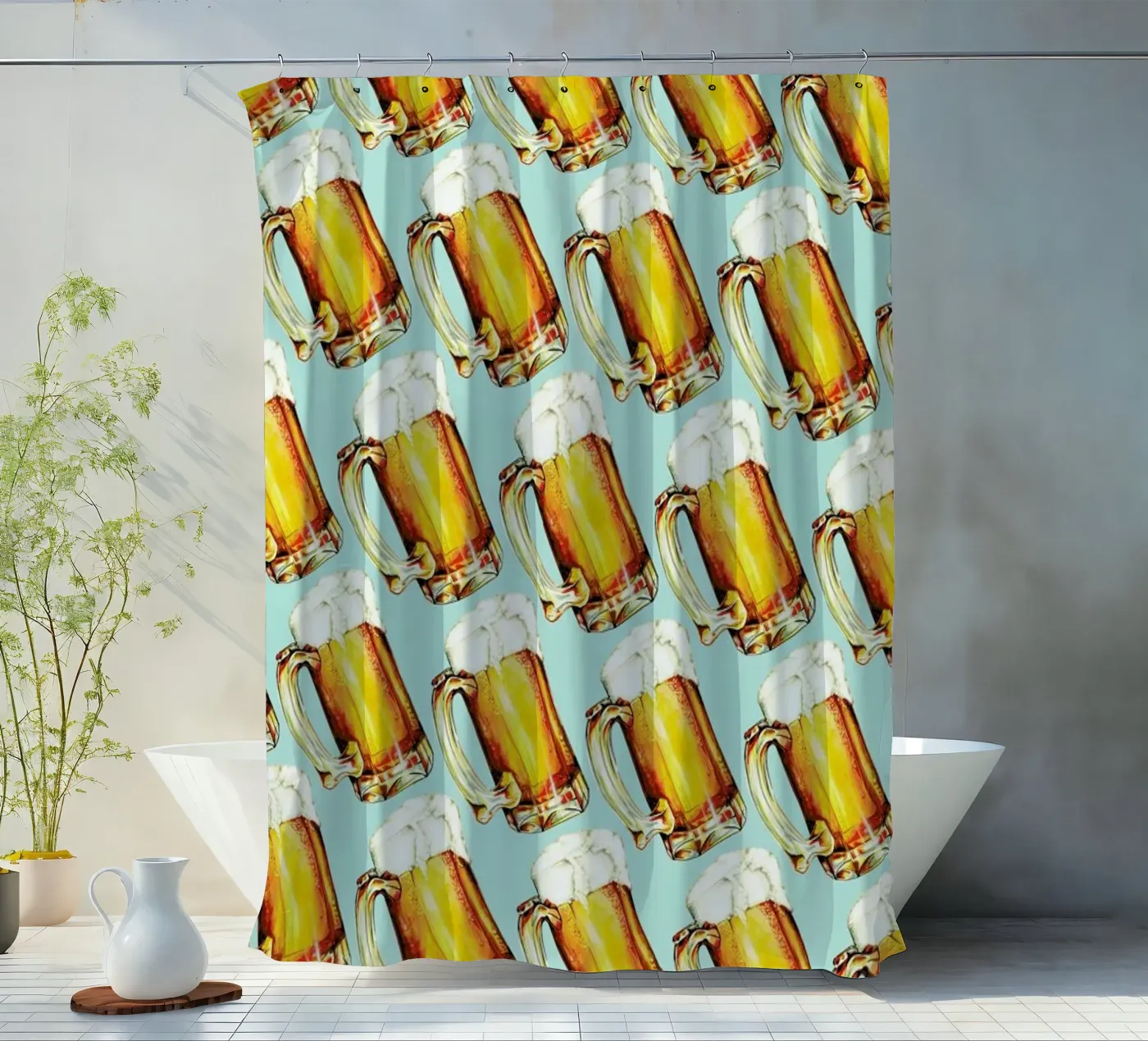 Beer Pattern douchegordijn van Kelly Gilleran