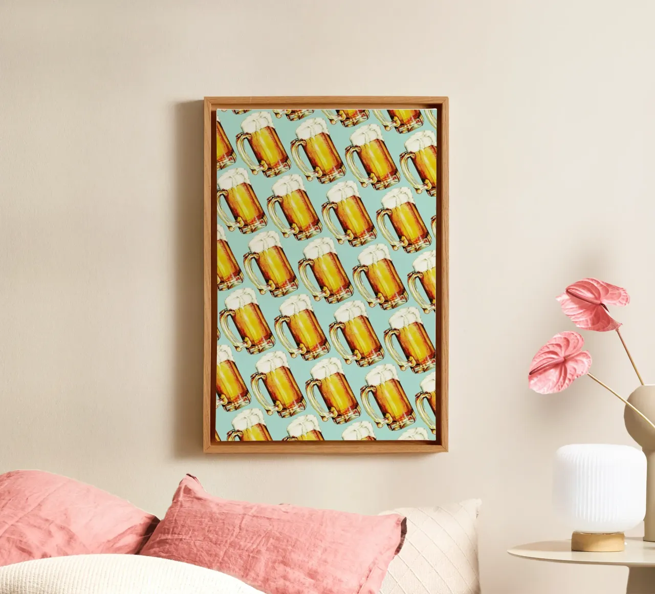 Beer Pattern tela con Cornice a cassetta da Kelly Gilleran