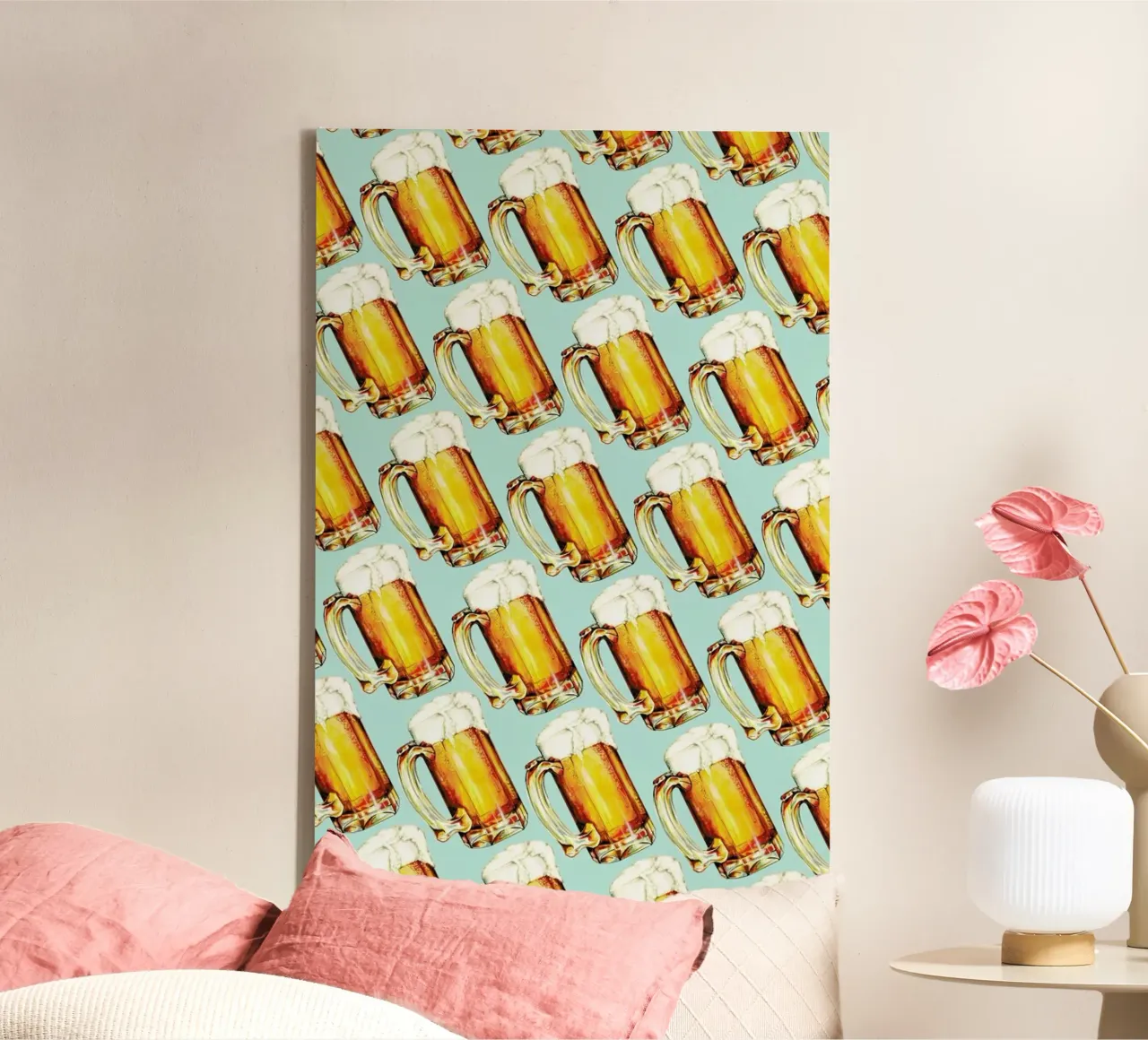 Beer Pattern tela con Cornice a cassetta da Kelly Gilleran