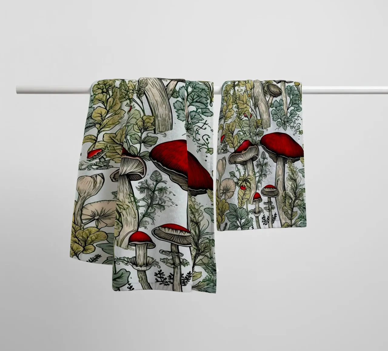 Funghi e vita forestale B asciugamano da bagno da Justyna Jaszke JBJart
