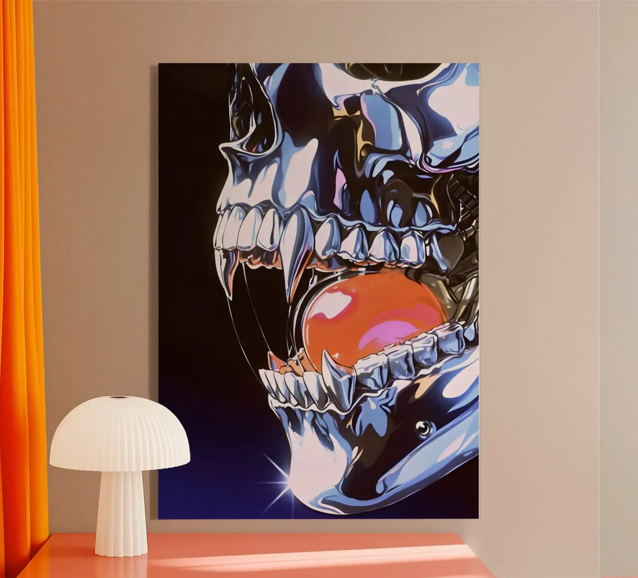 Metallic Skull plexiglass da Type & Tape