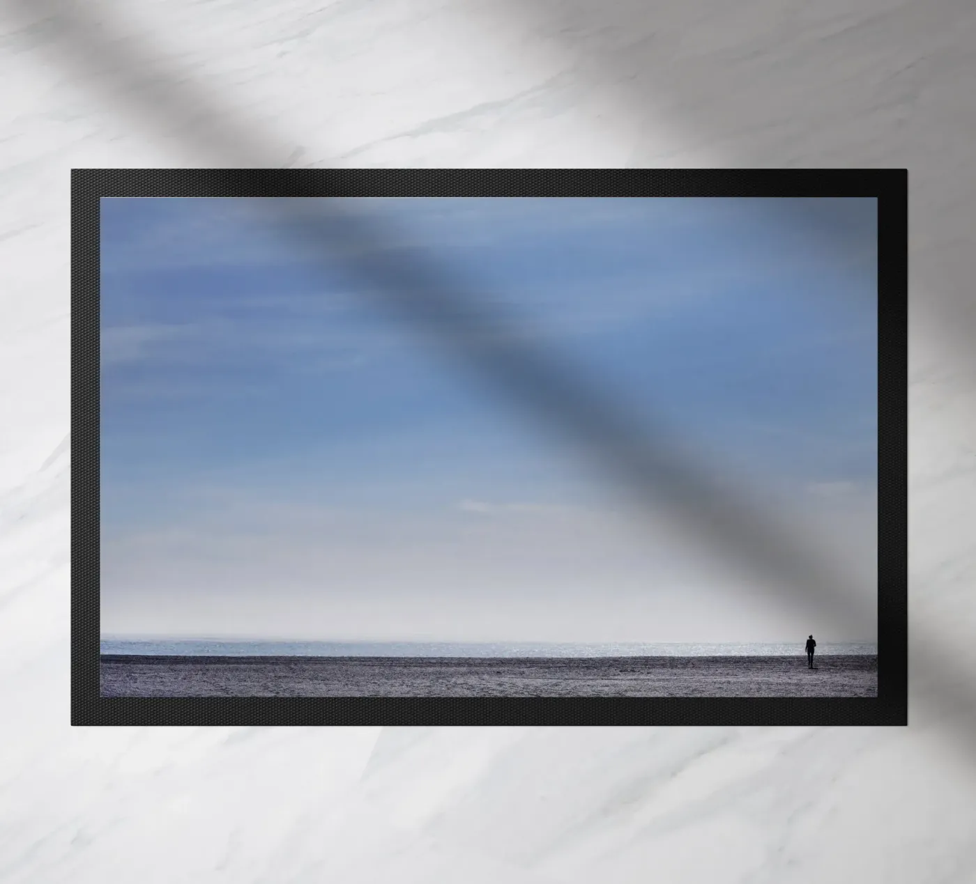 Strand in eiland deurmat van fotokunst