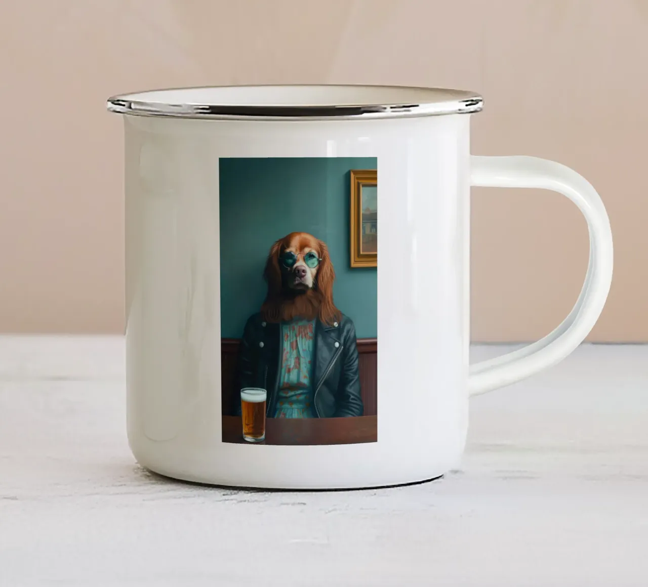 Ethan tazza in smalto da Affiches Chien Originales – Dogland