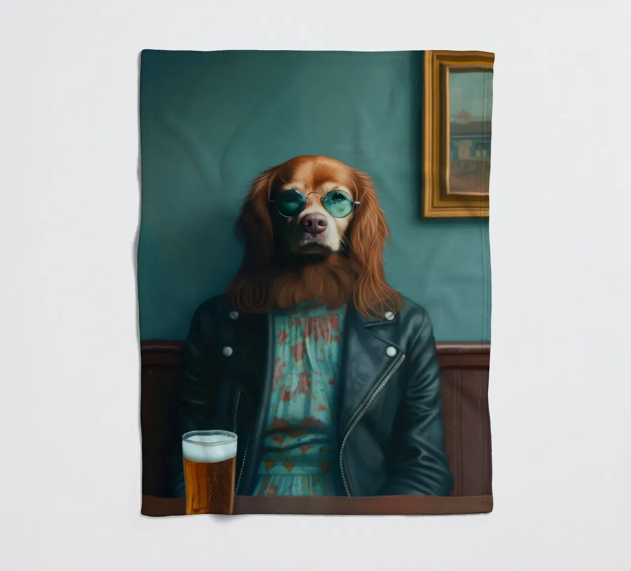 Ethan Fleecedecke von Affiches Chien Originales – Dogland