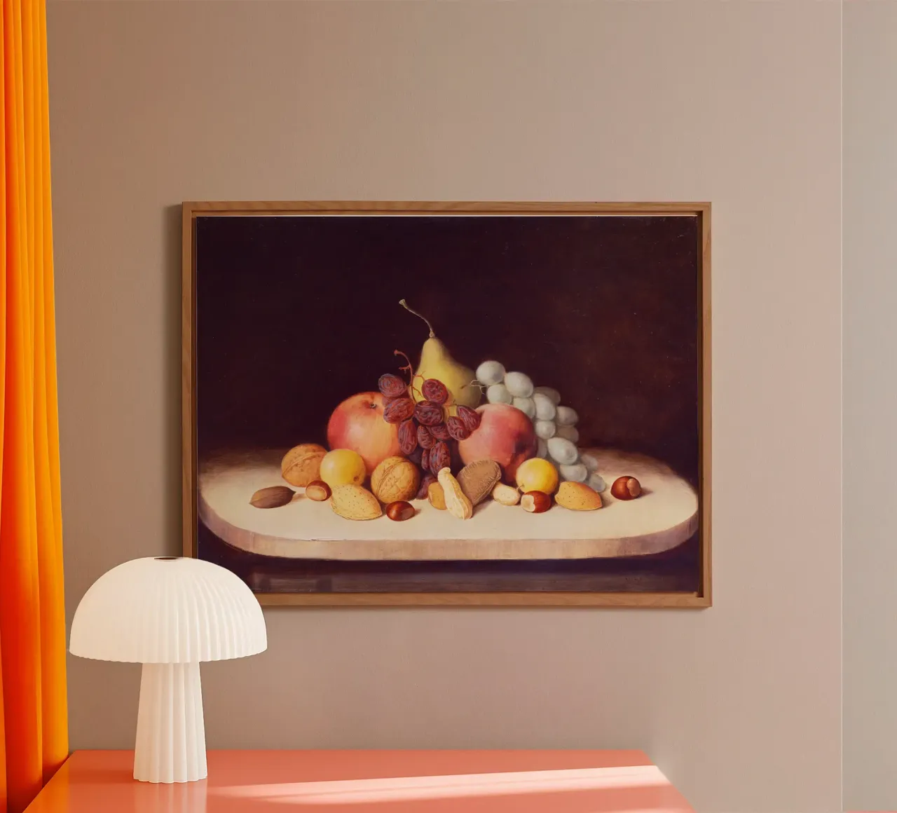 Natura morta con frutta e noci di Robert Seldon Duncanson alluminio dibond da Venus Art