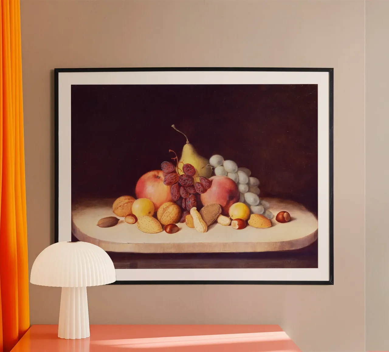 Natura morta con frutta e noci di Robert Seldon Duncanson carta hahnemühle da Venus Art
