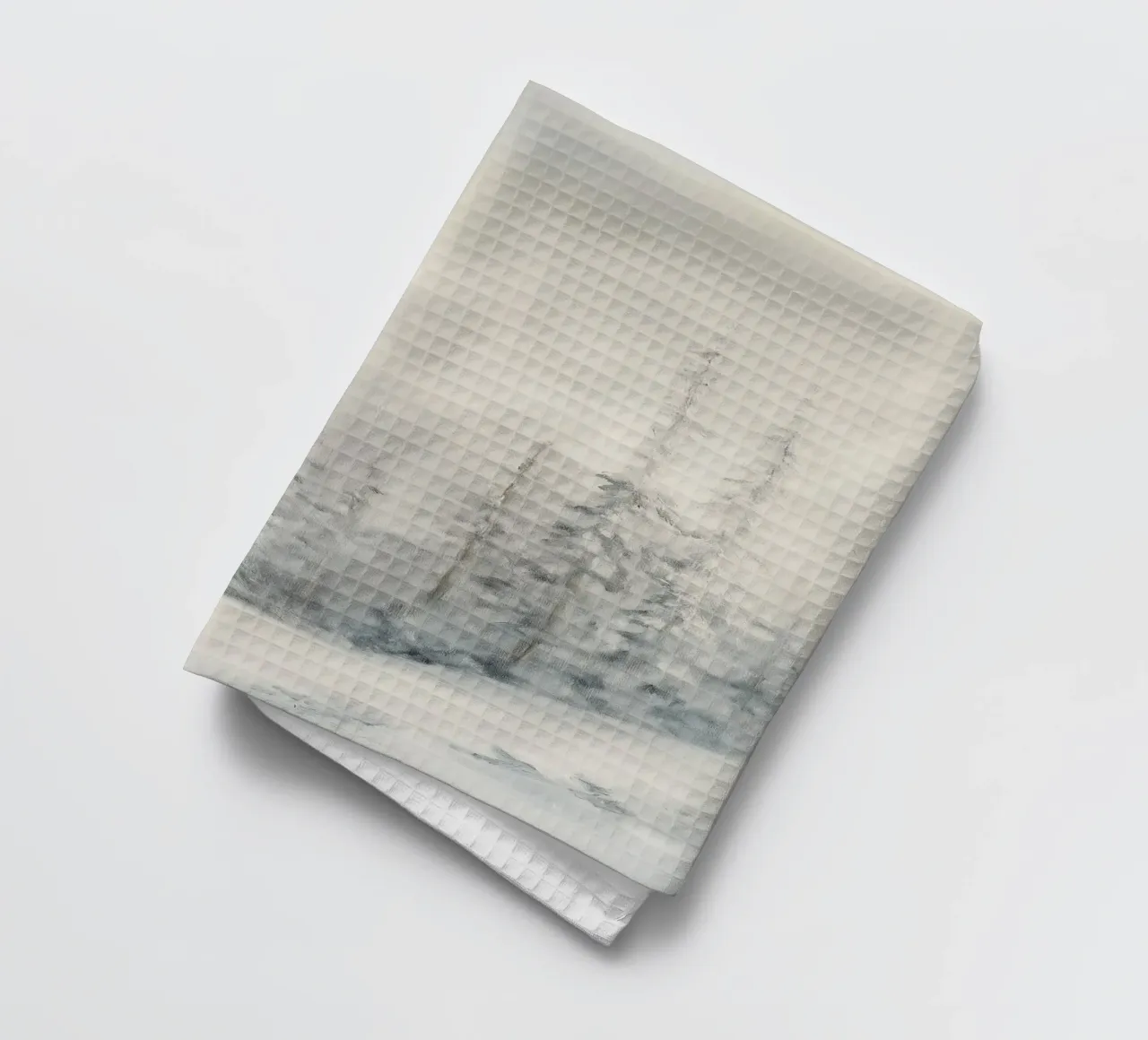 Silence de la forêt d'hiver - Snowy Forest Art Print torchon de Cozy Vibes