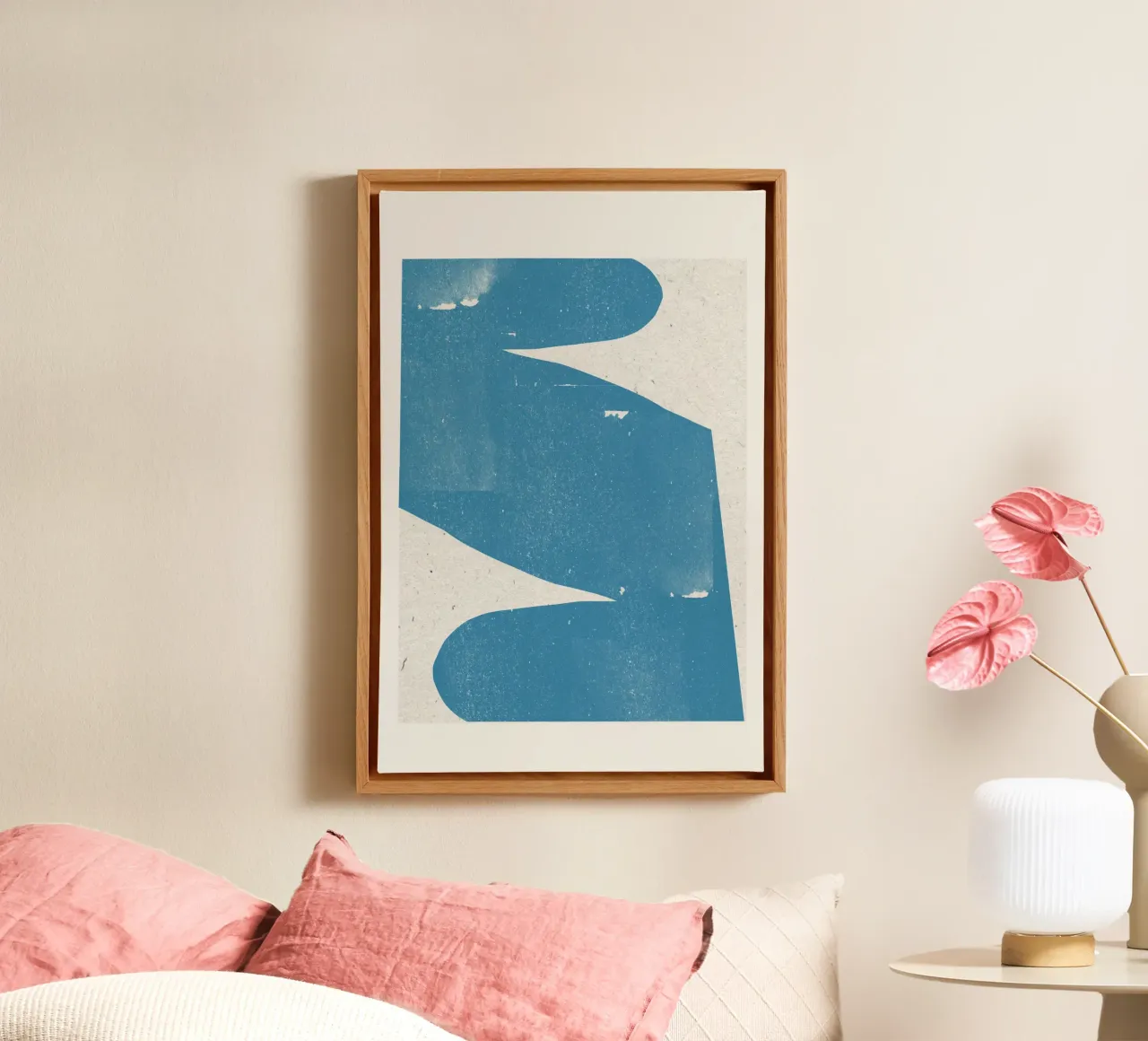 Blue Abstract Curve canvas by The Miuus Studio