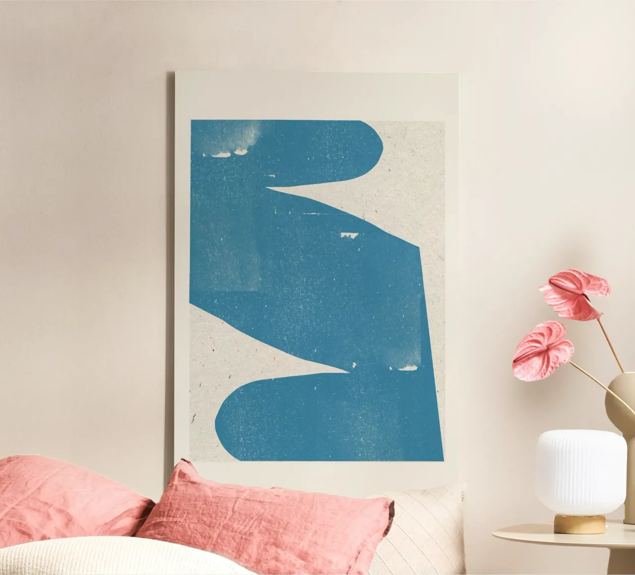 Blue Abstract Curve canvas by The Miuus Studio