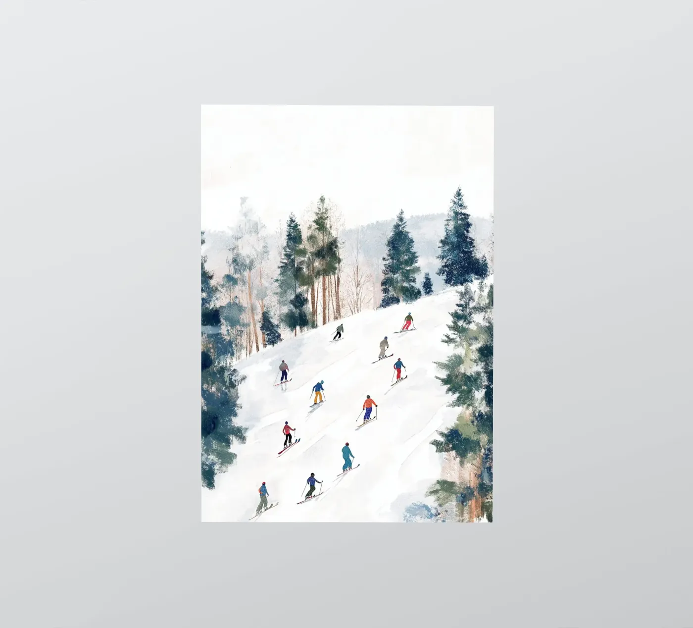 Ski Alpin Winter - Paesaggio sciistico Stampa d'arte adesivo da Cozy Vibes