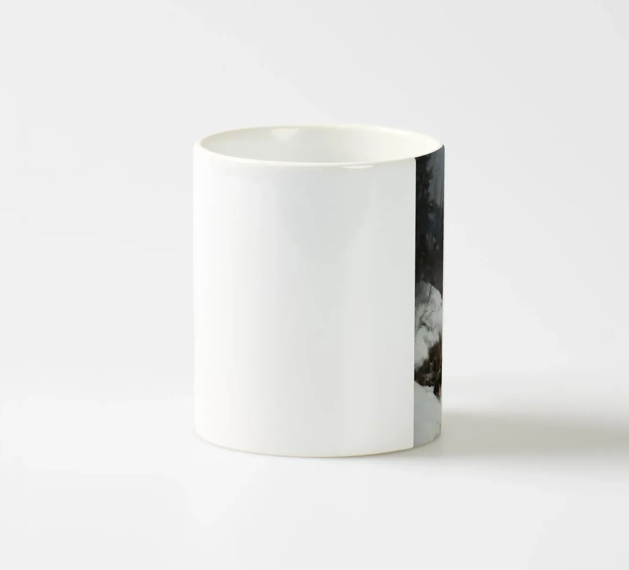 Cacciatore d'inverno al fuoco - Cacciatore con cani Stampa d'arte tazza in ceramica da Cozy Vibes