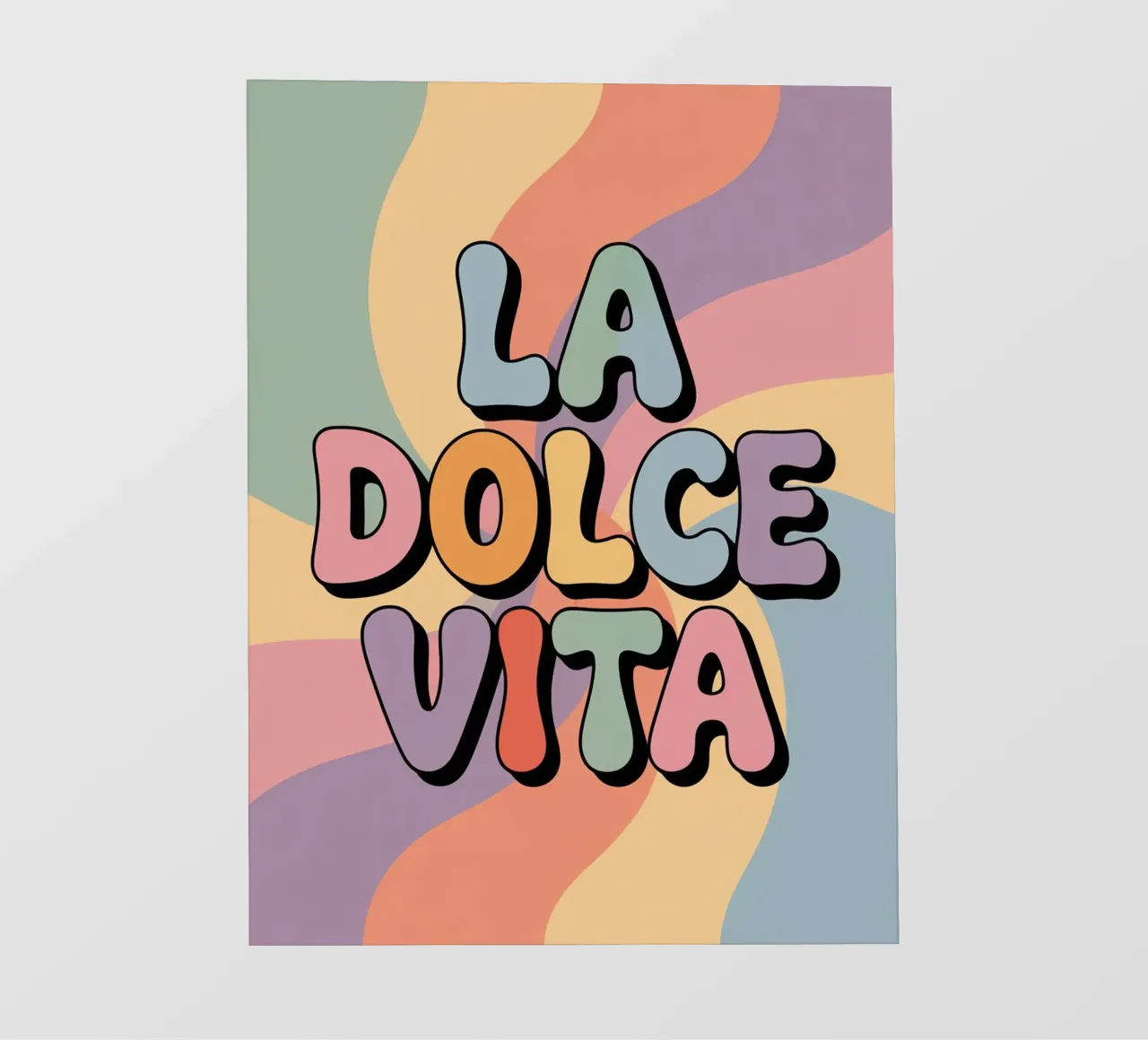 La Dolce Vita | Psychedelic Retro Wall Art pellicola backlit da logic