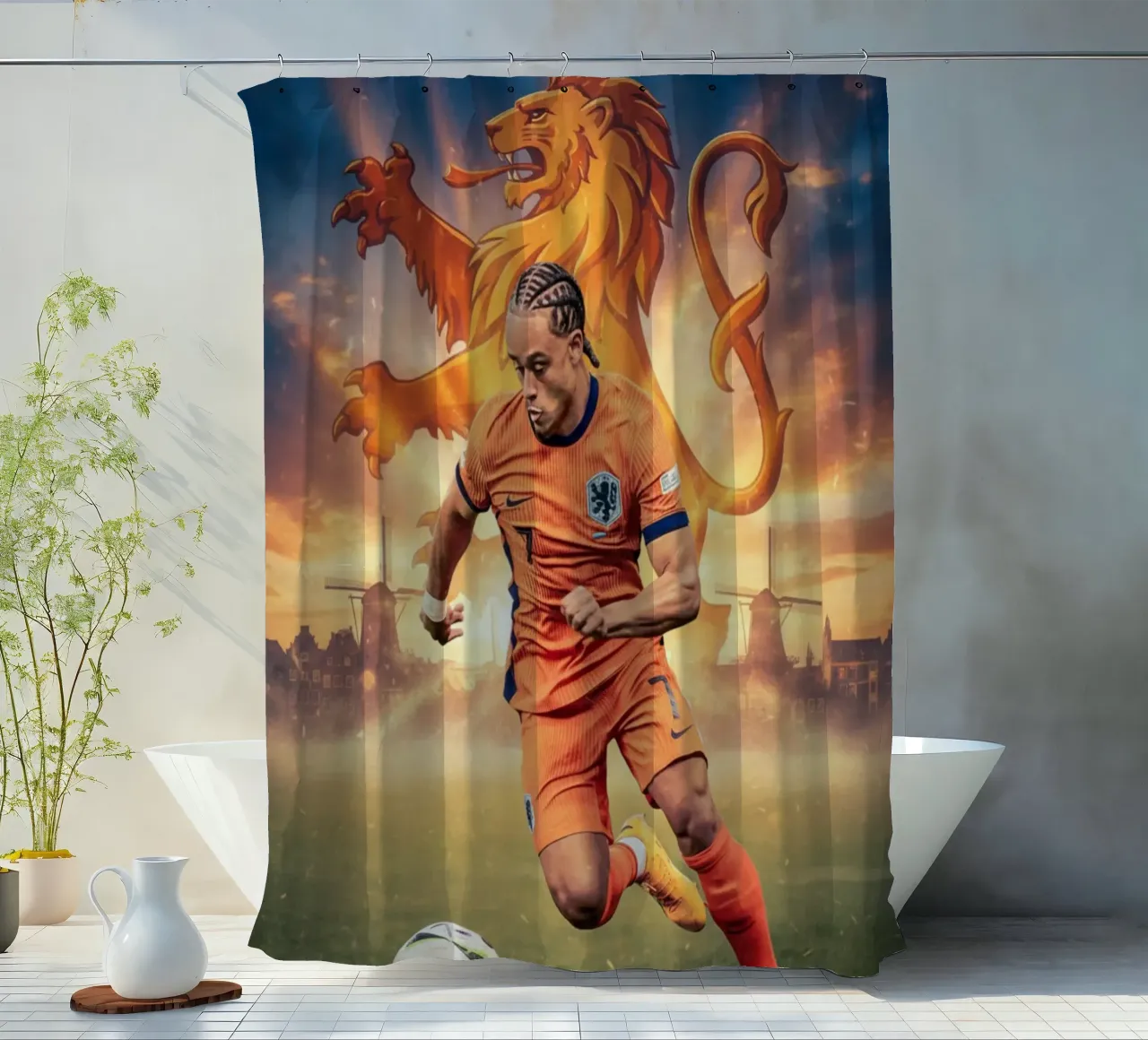 Xavi Simons Orgoglio olandese tenda da doccia da Lembayung art