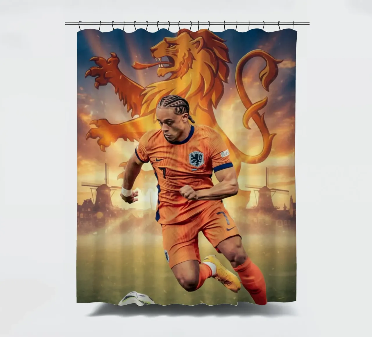 Xavi Simons Orgoglio olandese tenda da doccia da Lembayung art
