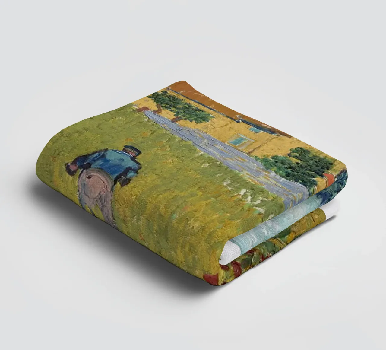 scène rurale avec une ferme jaune serviette de bain de Piper Shop Oke