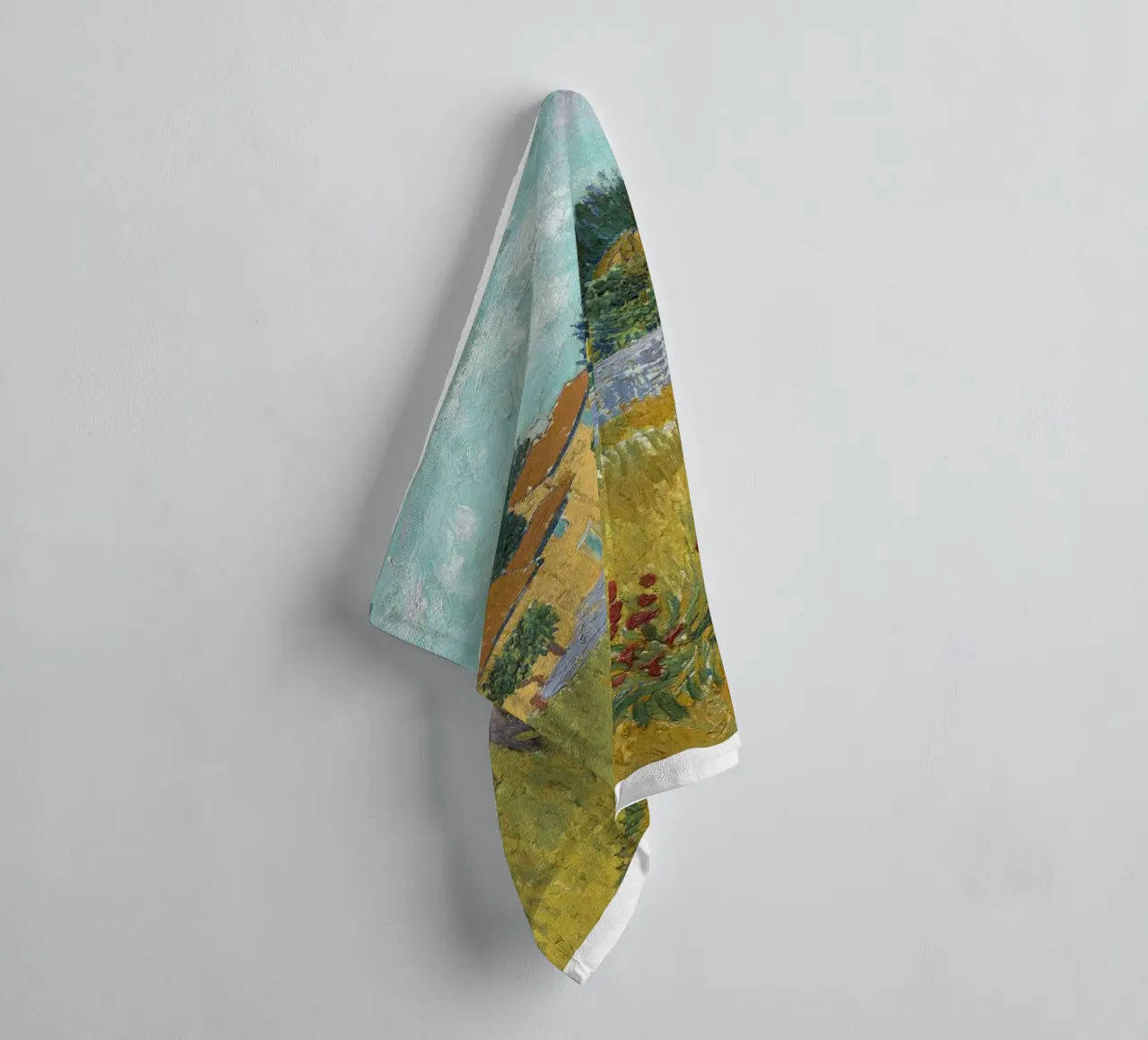 scène rurale avec une ferme jaune serviette de bain de Piper Shop Oke