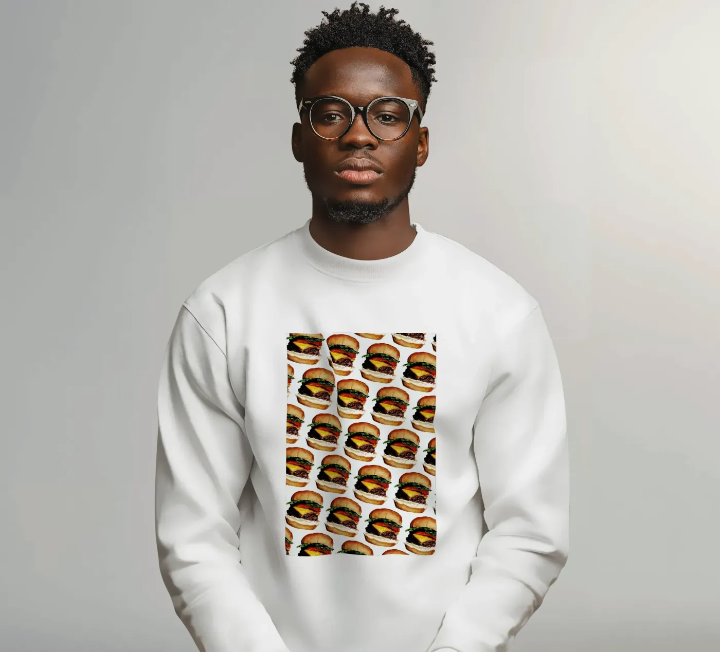 Cheeseburger Pattern sweatshirt van Kelly Gilleran