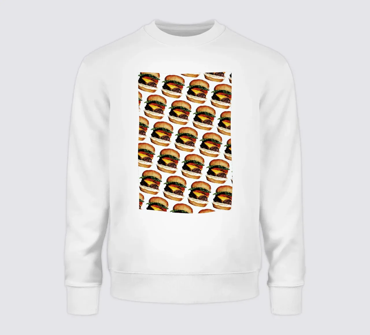 Cheeseburger Pattern sweatshirt by Kelly Gilleran