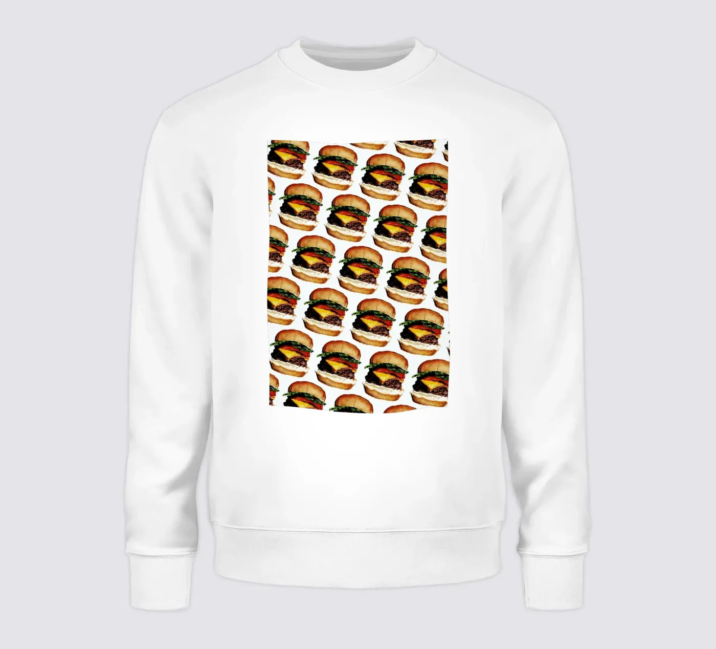 Cheeseburger Pattern sweatshirt by Kelly Gilleran