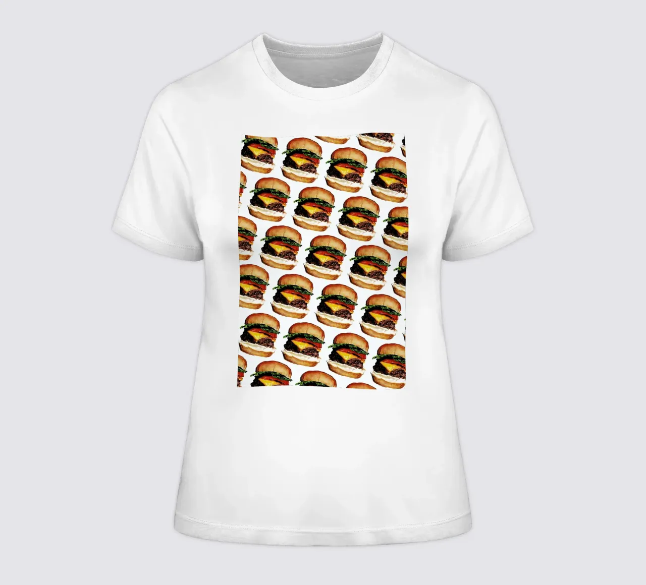 Cheeseburger Pattern t-shirt da donna da Kelly Gilleran