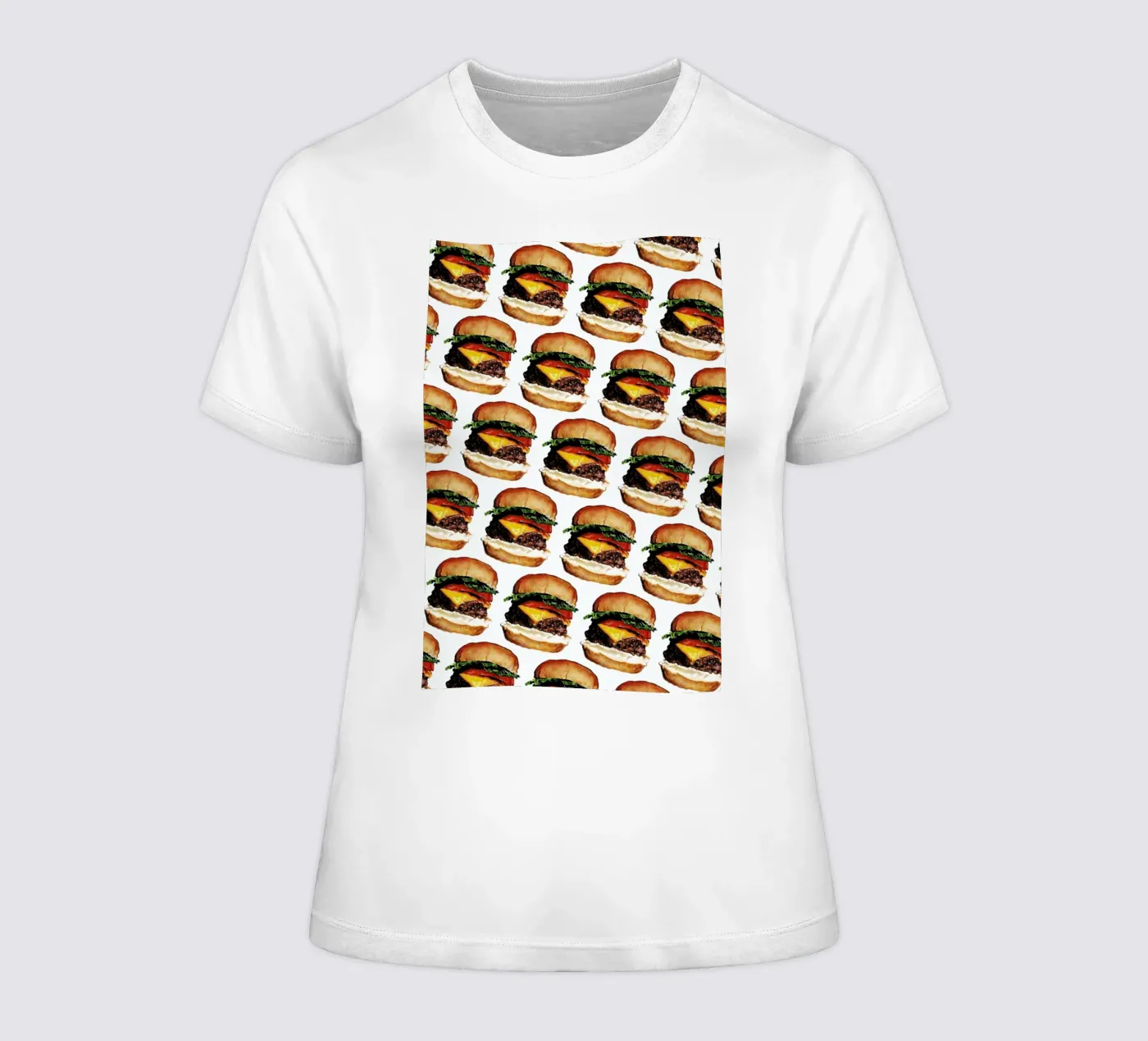 Cheeseburger Pattern t-shirt da donna da Kelly Gilleran