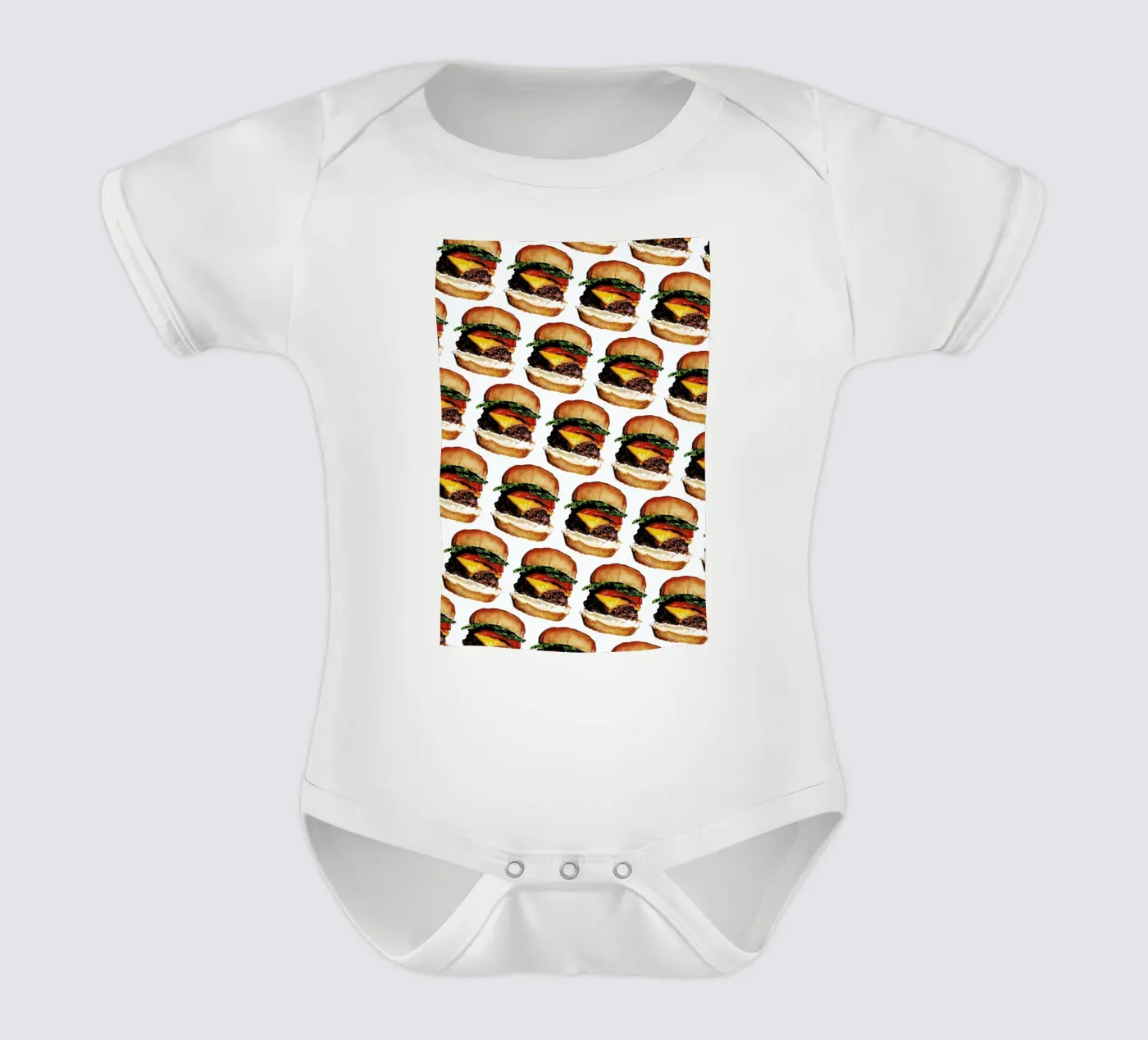 Cheeseburger Pattern Kurzarm Babybody von Kelly Gilleran