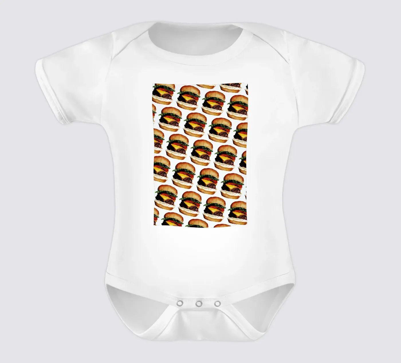 Cheeseburger Pattern Kurzarm Babybody von Kelly Gilleran