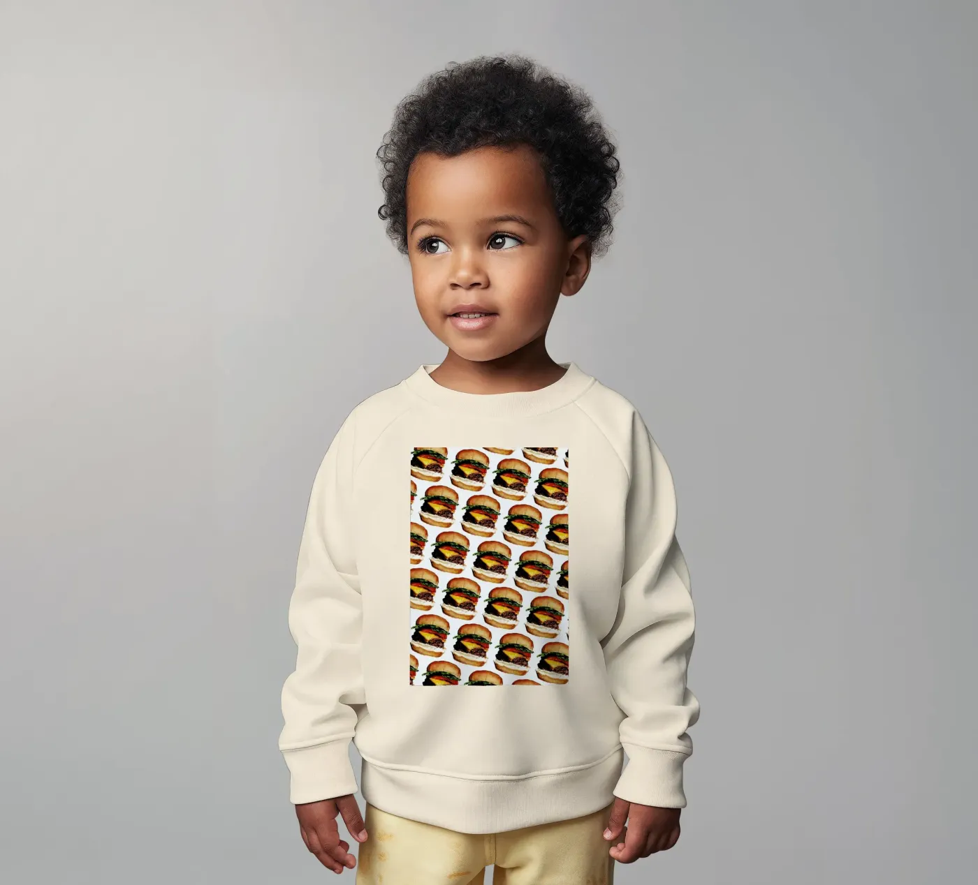 Cheeseburger Pattern felpa neonato da Kelly Gilleran
