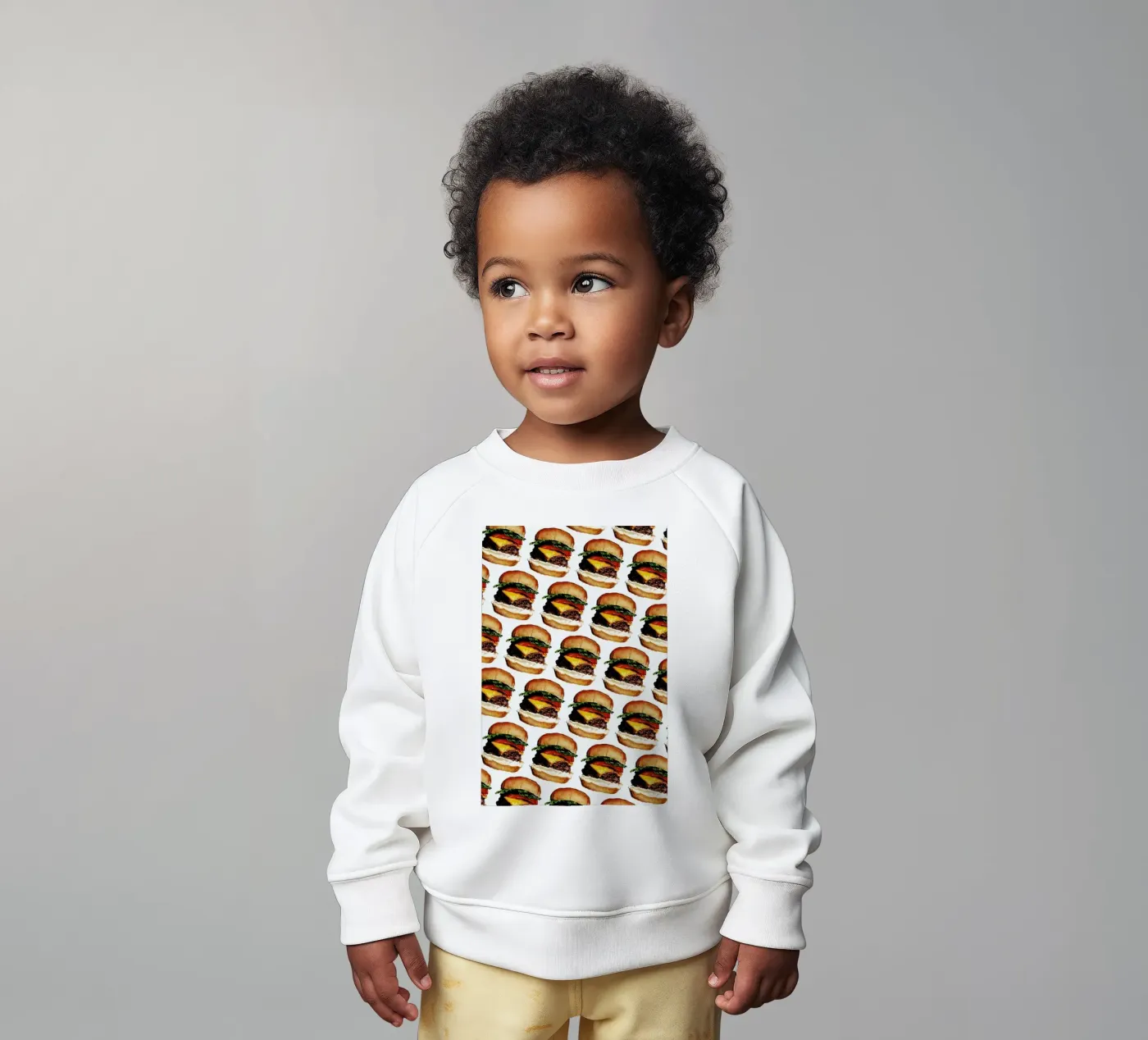 Cheeseburger Pattern felpa neonato da Kelly Gilleran