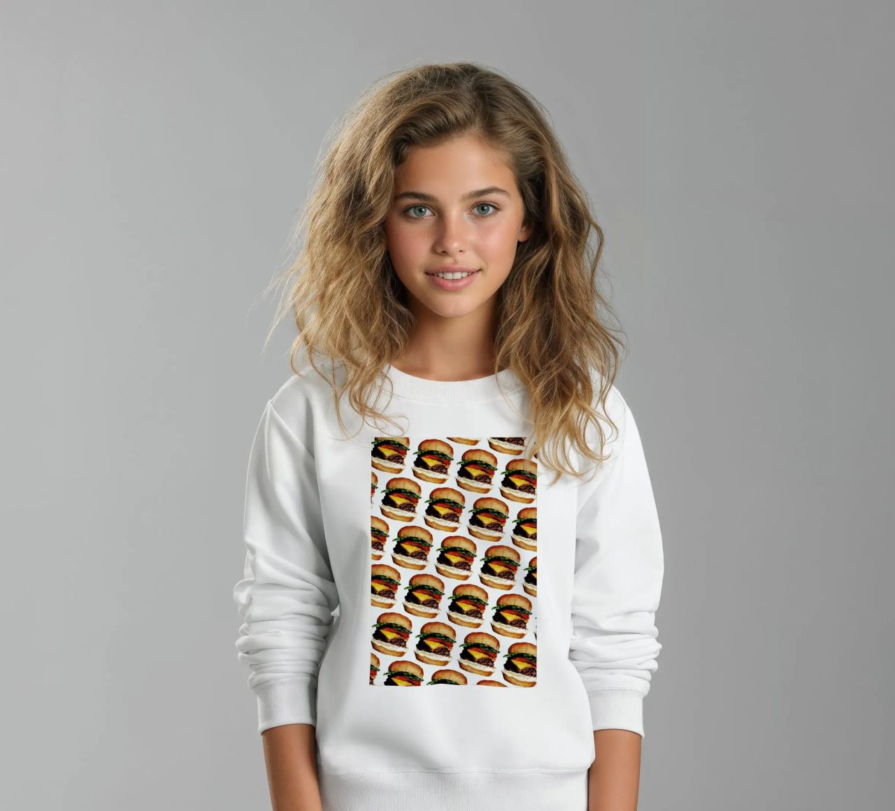 Cheeseburger Pattern felpa bambino da Kelly Gilleran