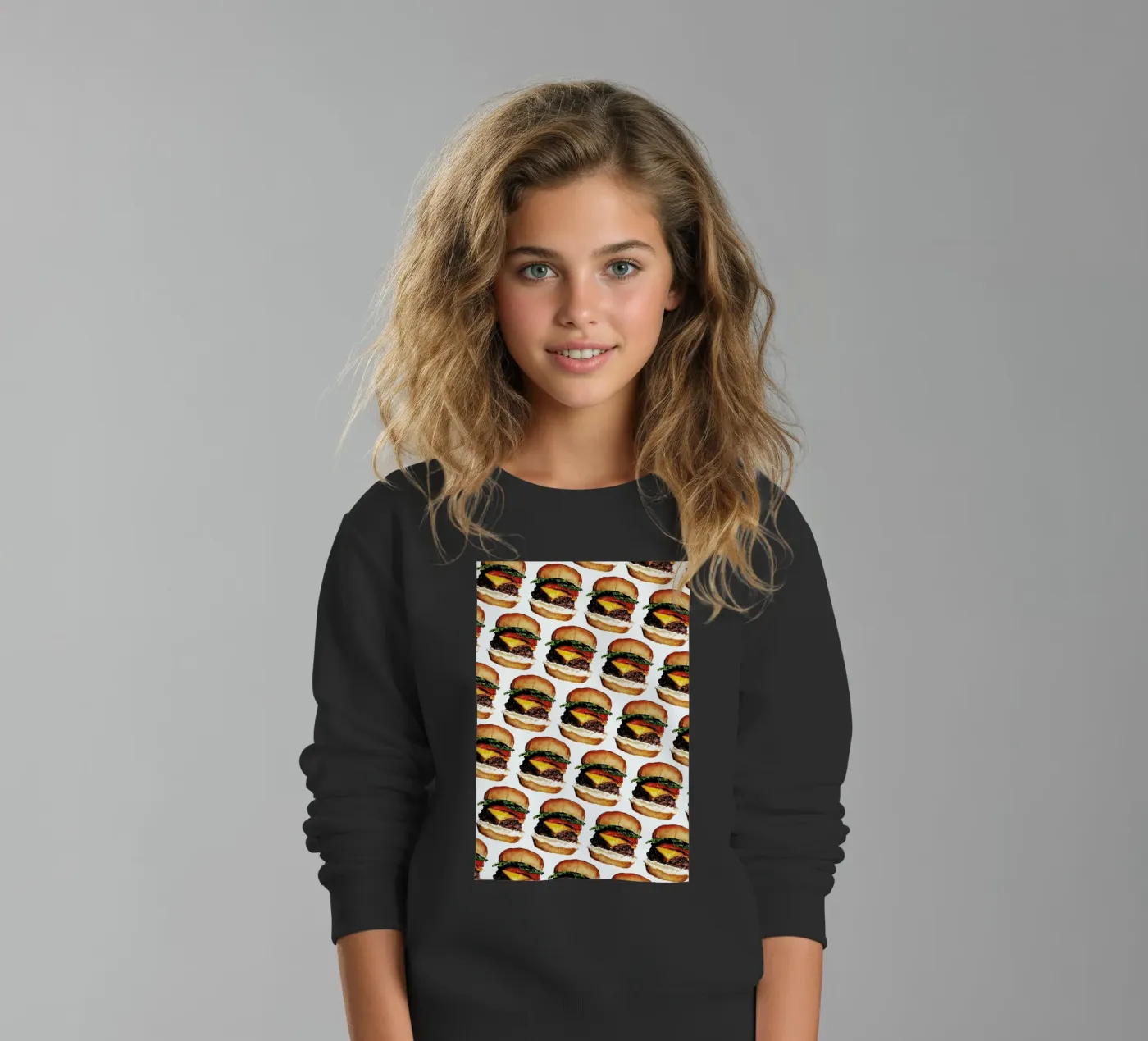 Cheeseburger Pattern felpa bambino da Kelly Gilleran