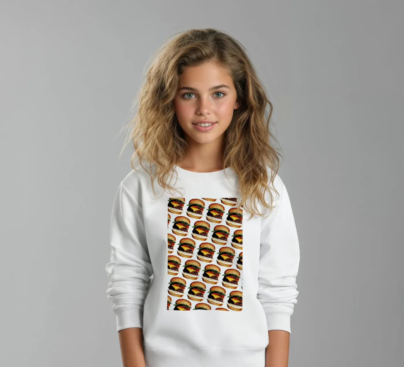 Cheeseburger Pattern felpa bambino da Kelly Gilleran