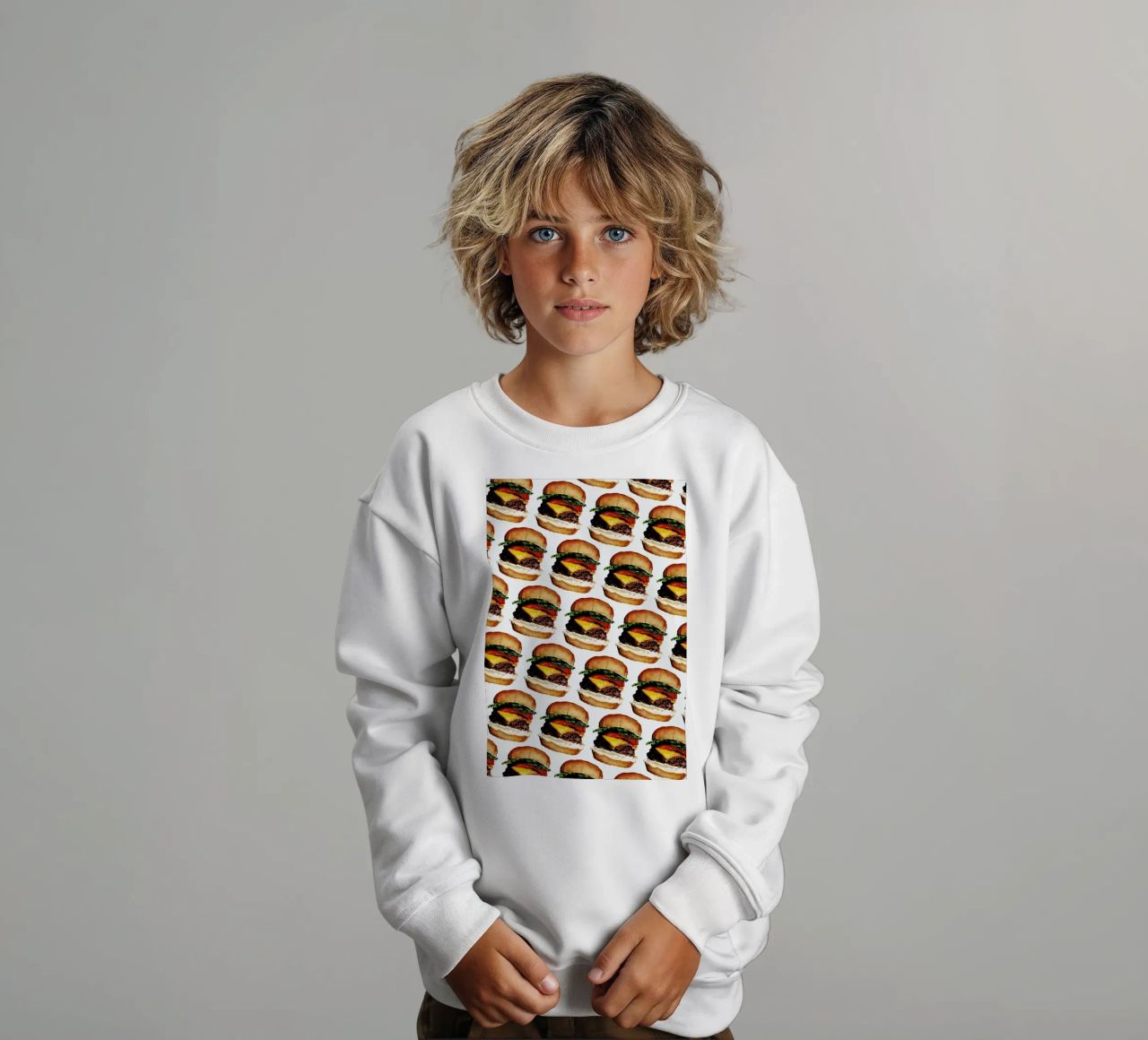 Cheeseburger Pattern felpa bambino da Kelly Gilleran
