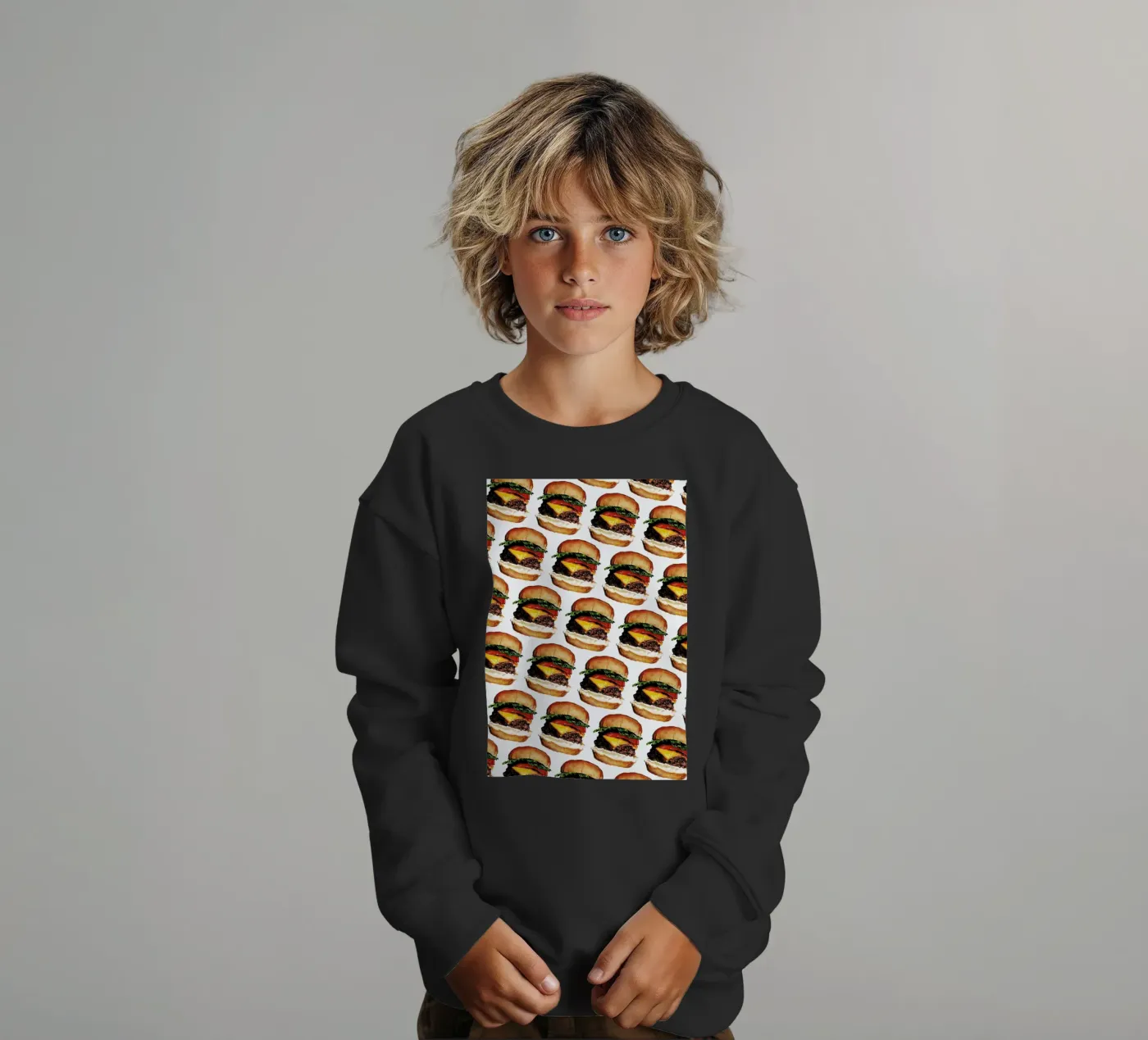 Cheeseburger Pattern felpa bambino da Kelly Gilleran