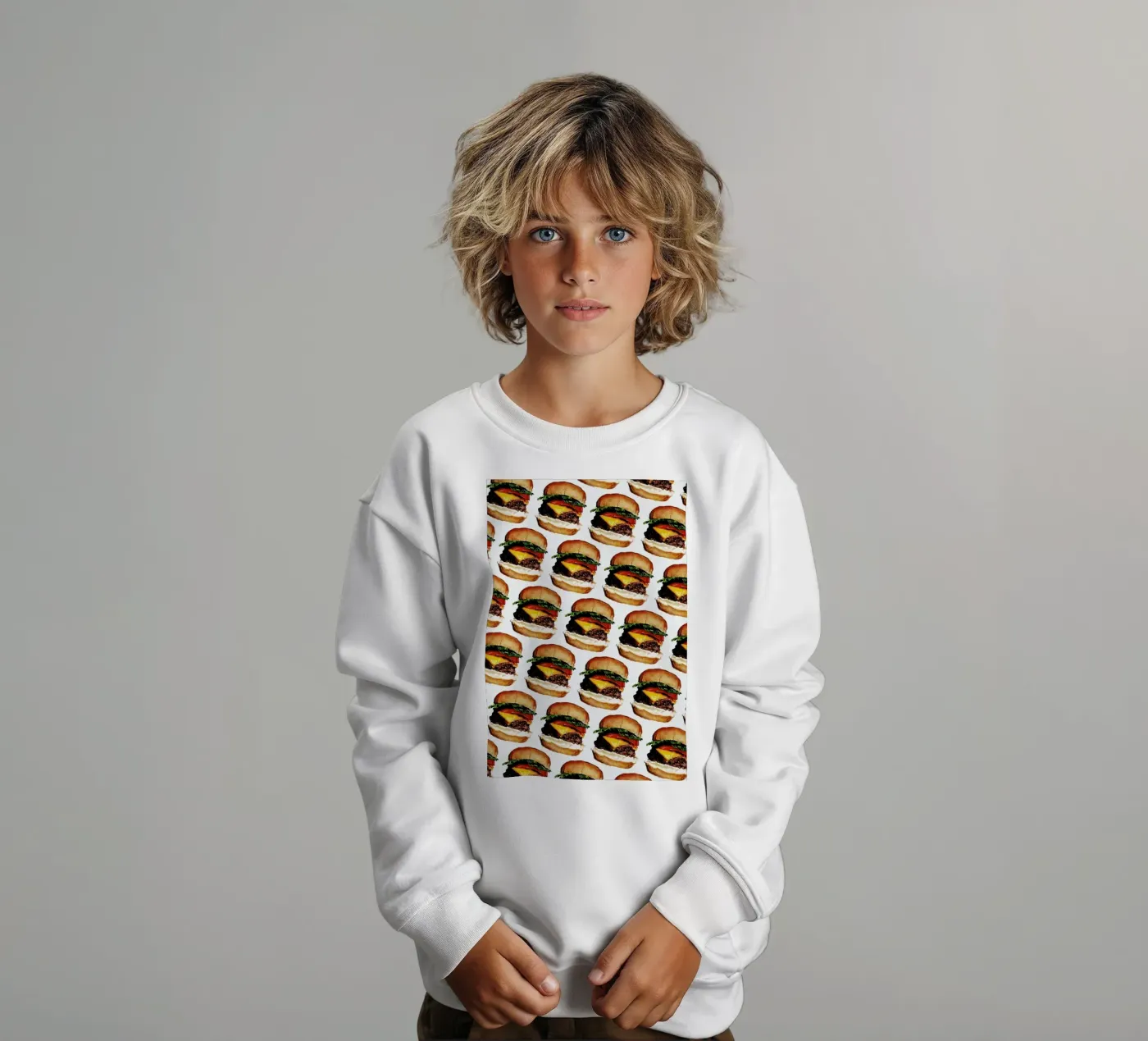 Cheeseburger Pattern felpa bambino da Kelly Gilleran