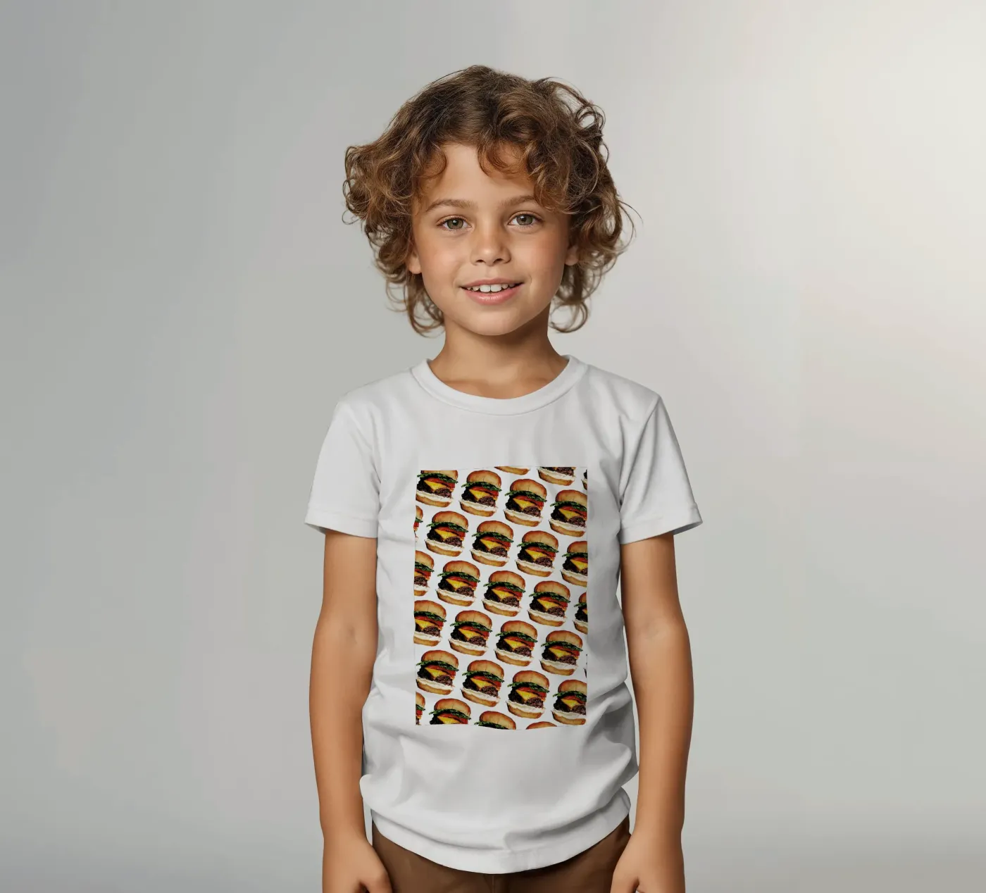 Cheeseburger Pattern kinder t-shirt van Kelly Gilleran