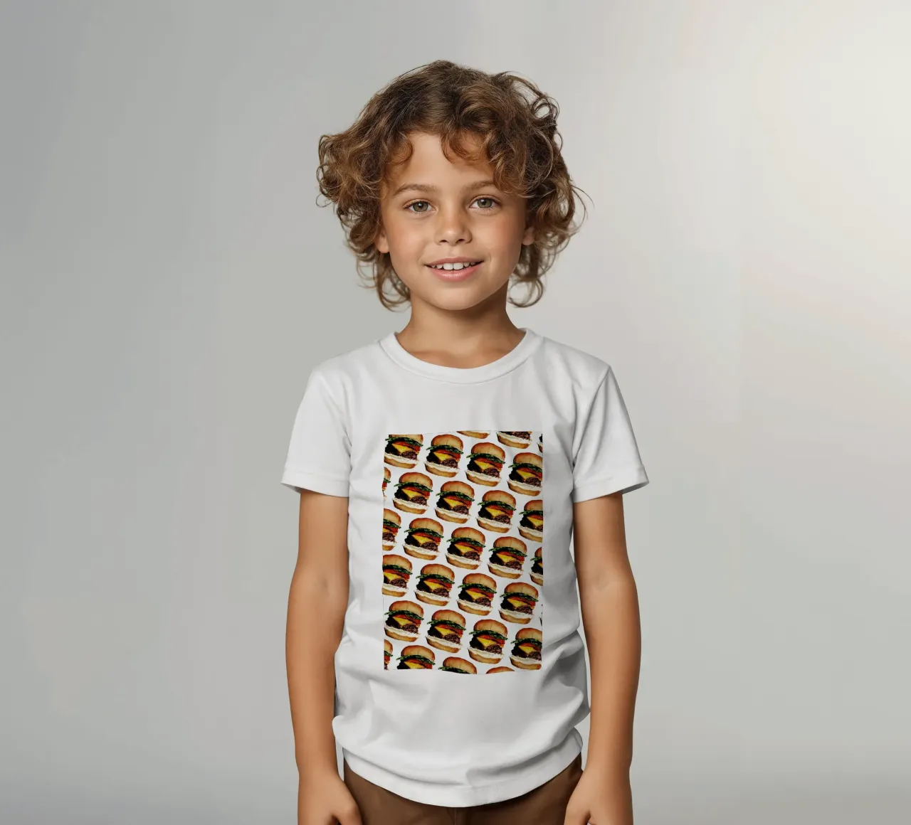 Cheeseburger Pattern Kinder T-Shirt von Kelly Gilleran