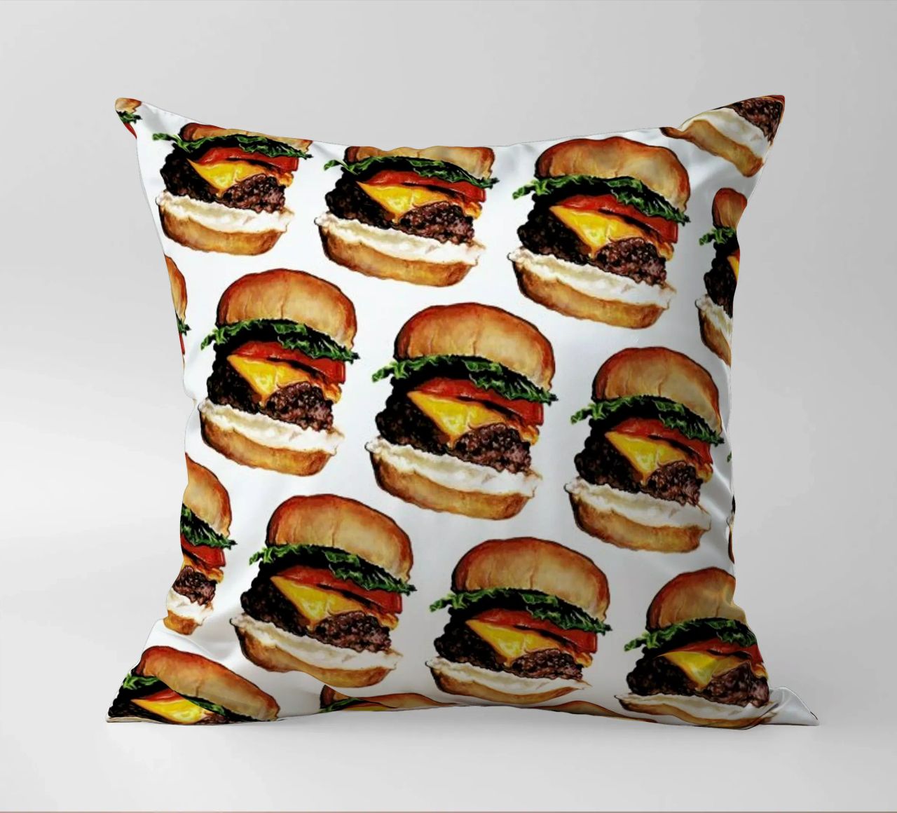 Cheeseburger Pattern cuscino da Kelly Gilleran