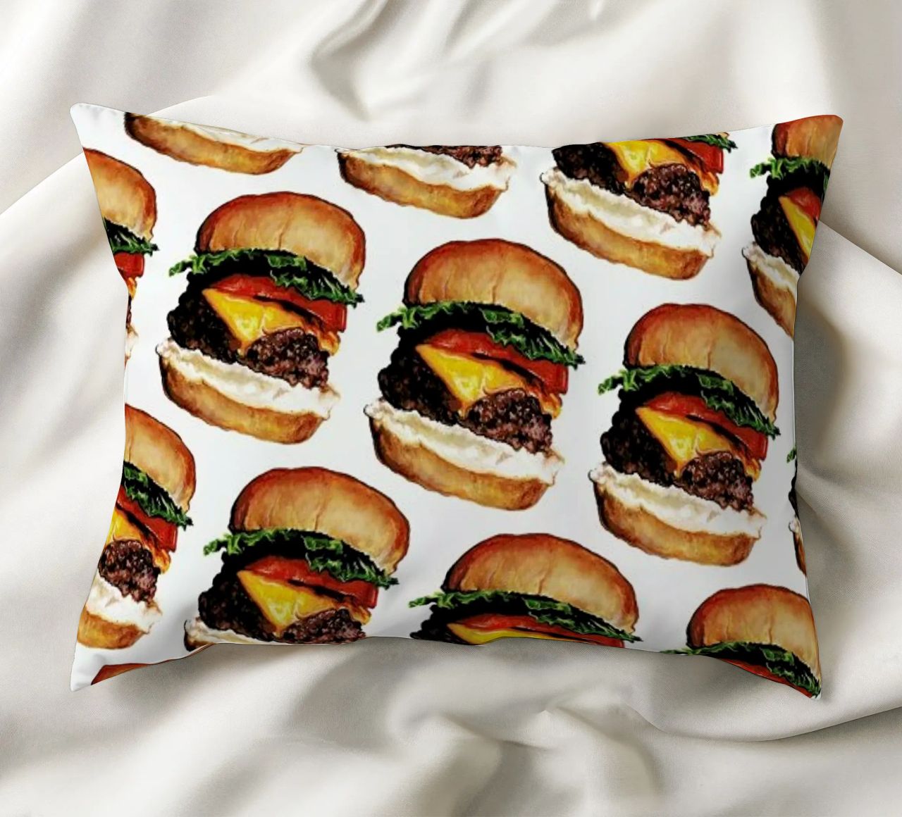 Cheeseburger Pattern cuscino da Kelly Gilleran